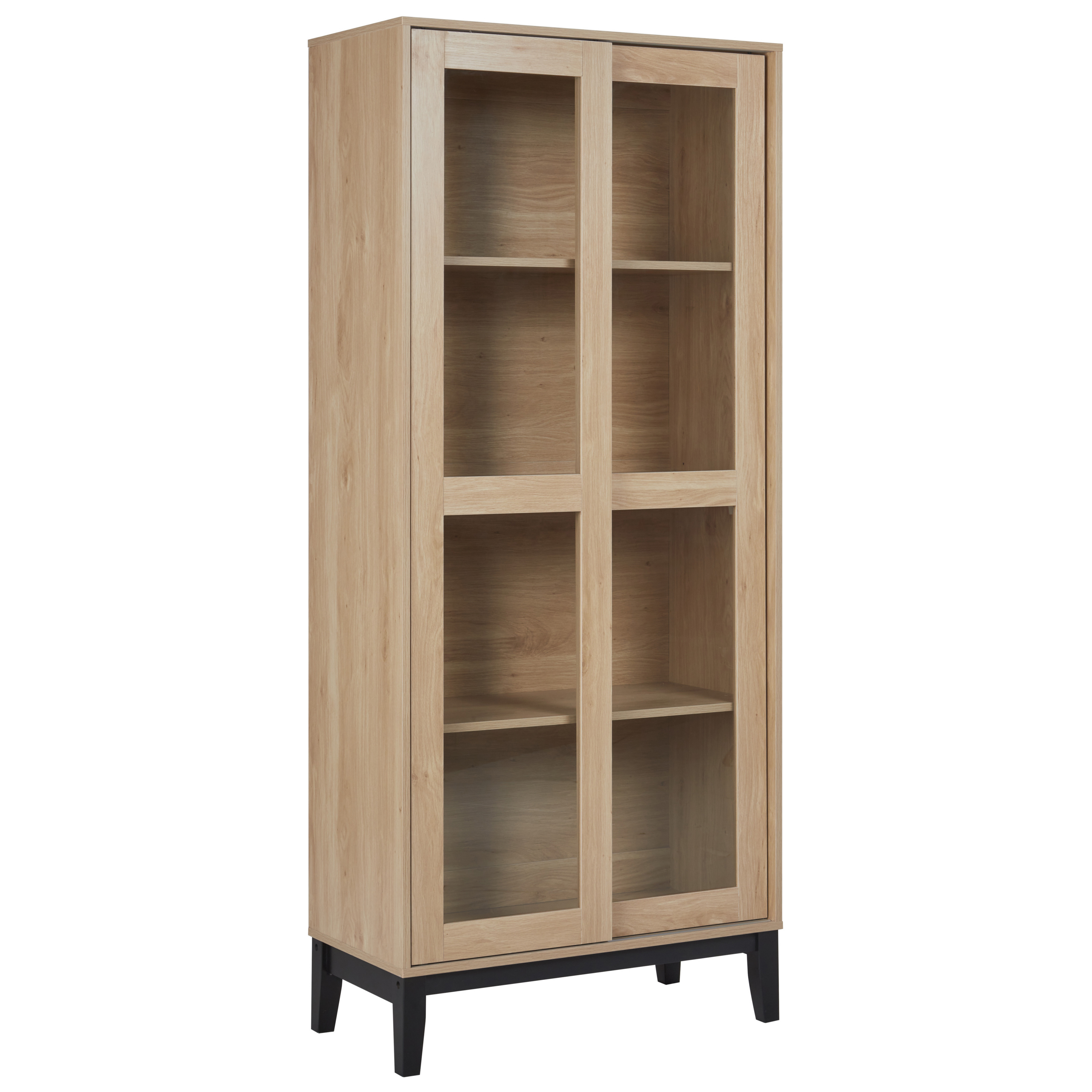 Glas vitrineskab RUMSON 80 cm Lysebrun