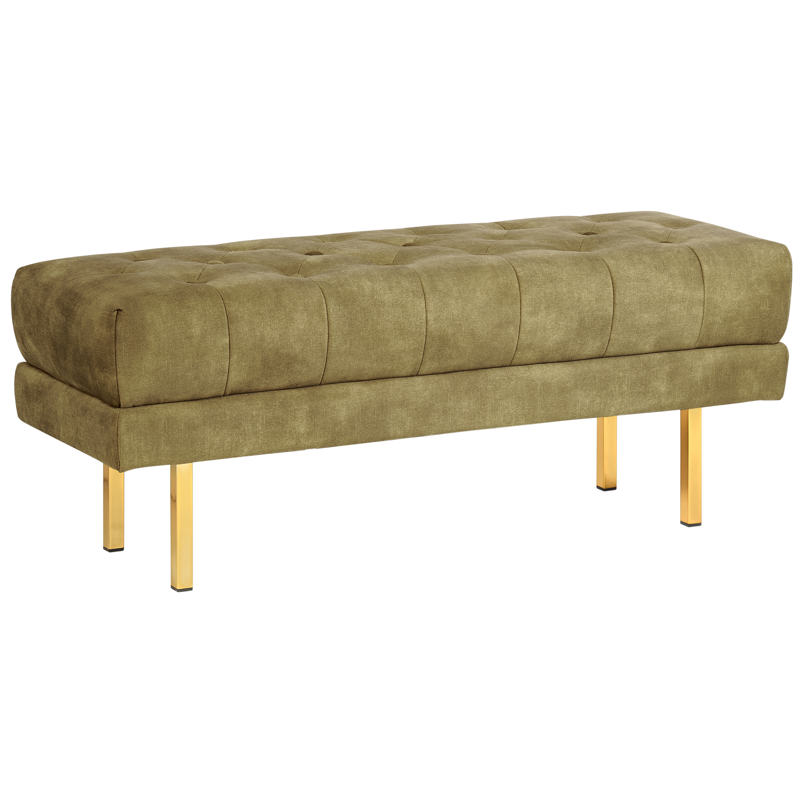 Polstret bænk ROSEVILLE Velour Olivengrøn