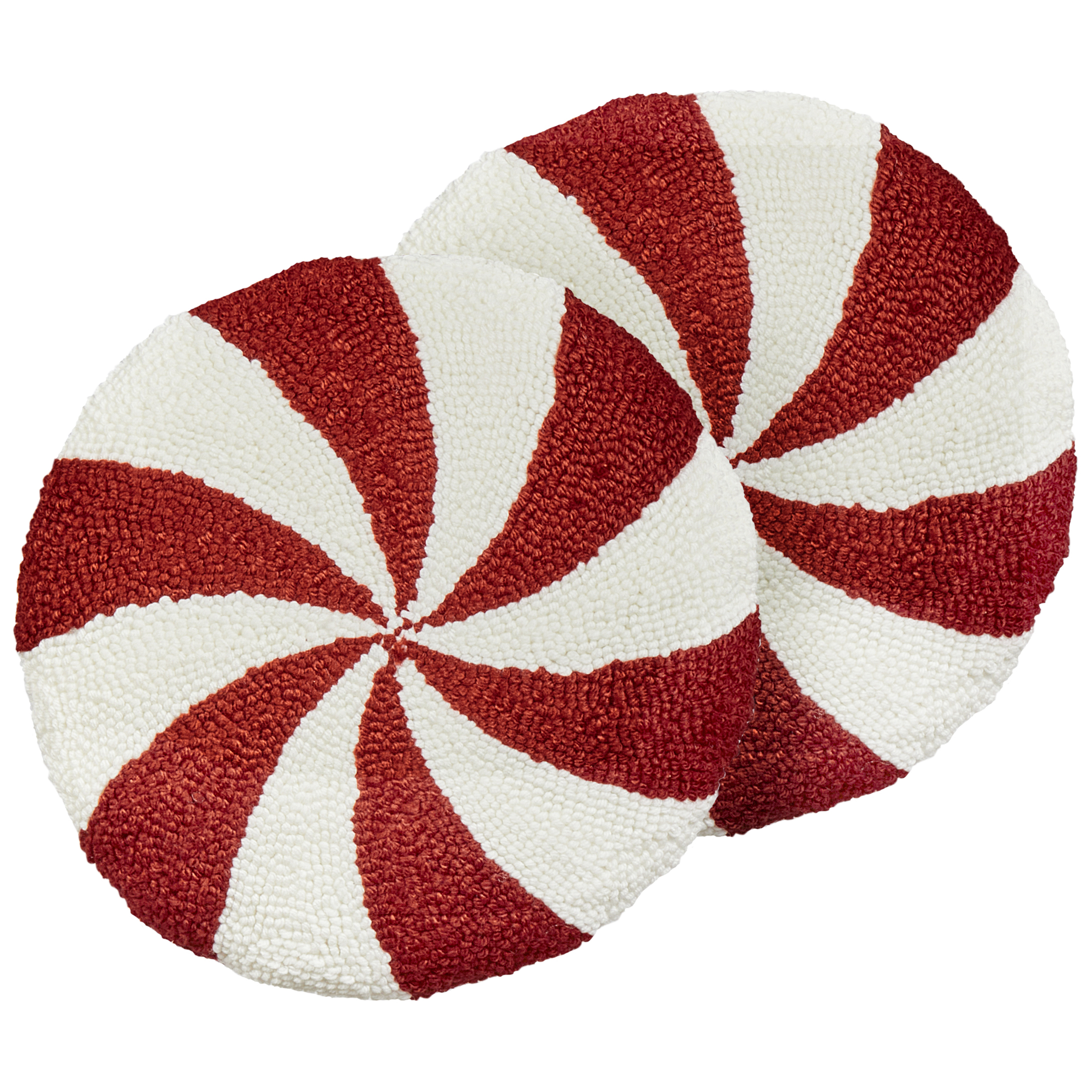 Sæt af 2 pyntepuder SWIRL CANDY 40 x 40 cm Boucle Rød