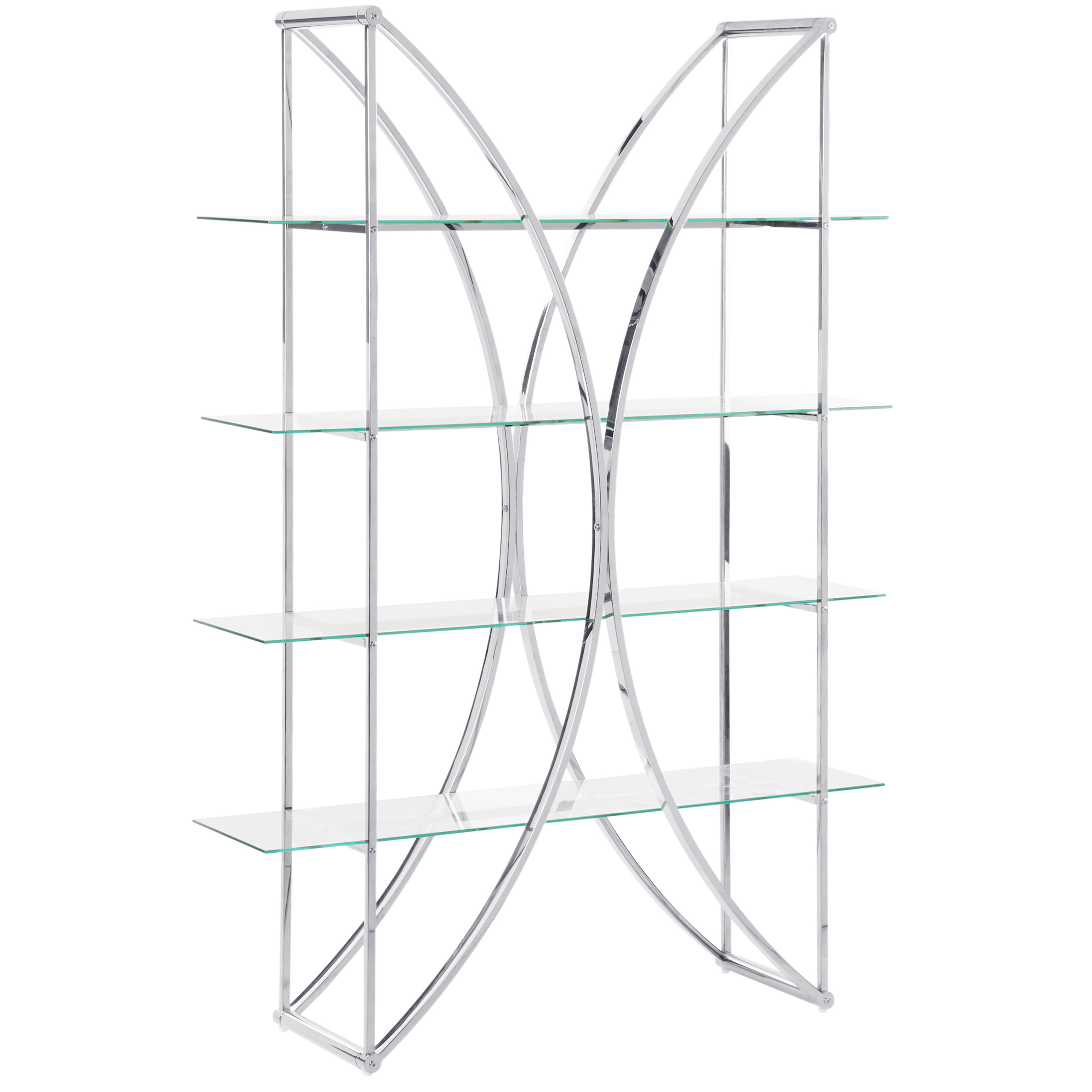 Opbevaringsskab med 4 hylder HOLLOW 175 cm Metal Sølv