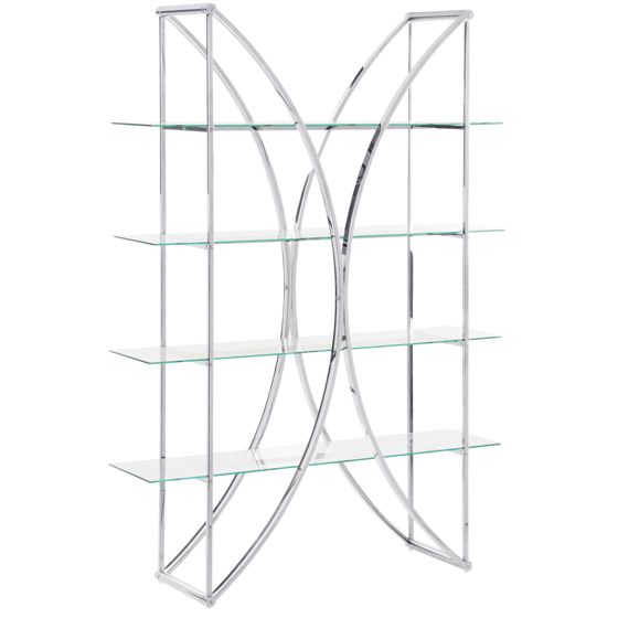 Opbevaringsskab med 4 hylder HOLLOW 175 cm Metal Sølv