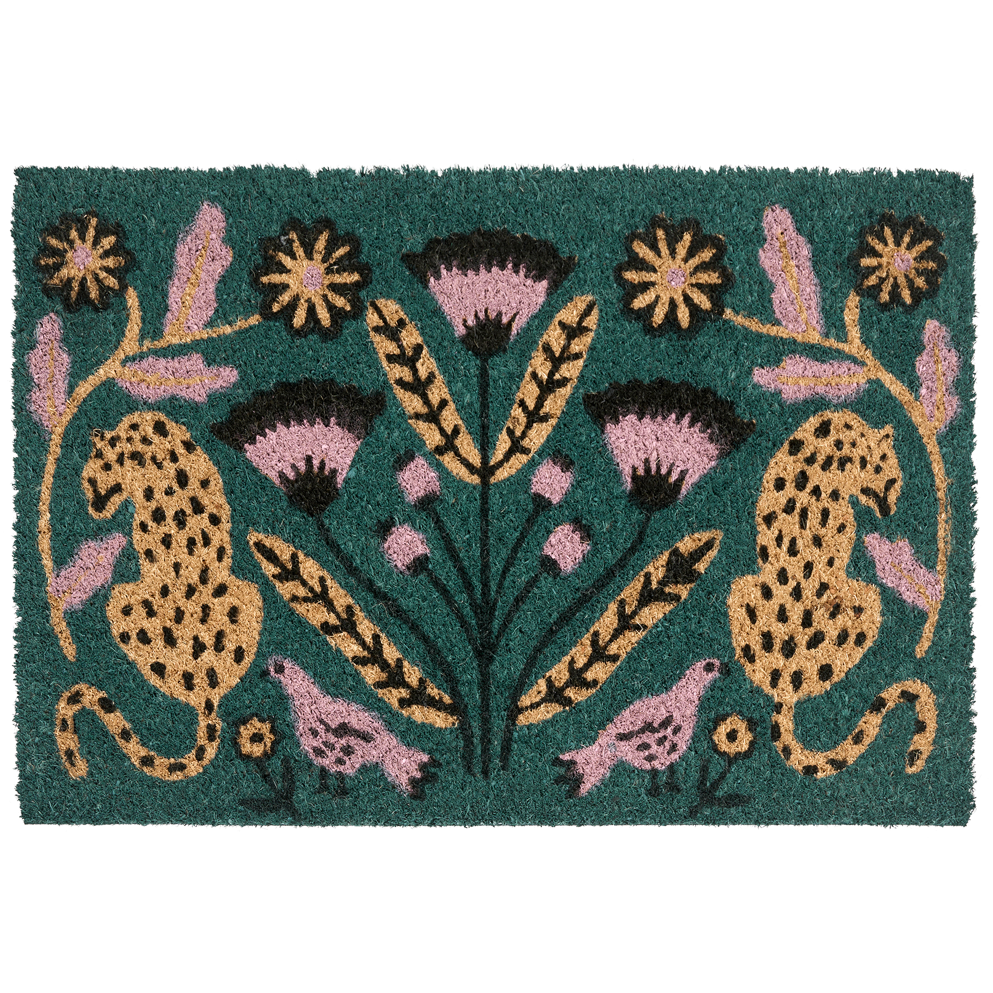 Dørmåtte NAKNEK Multifarvet 40 x 60 cm Fugl Blomst Kat Kokos