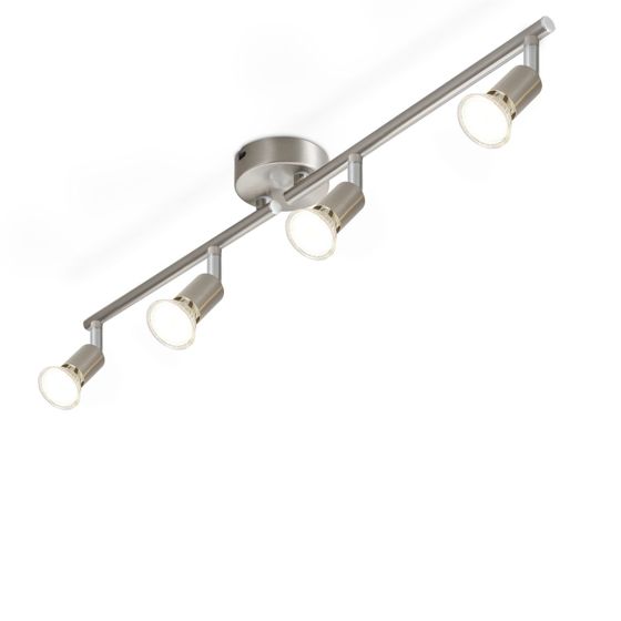 NETTLIFE loftspotlight med 4 lyskilder i gråt metal