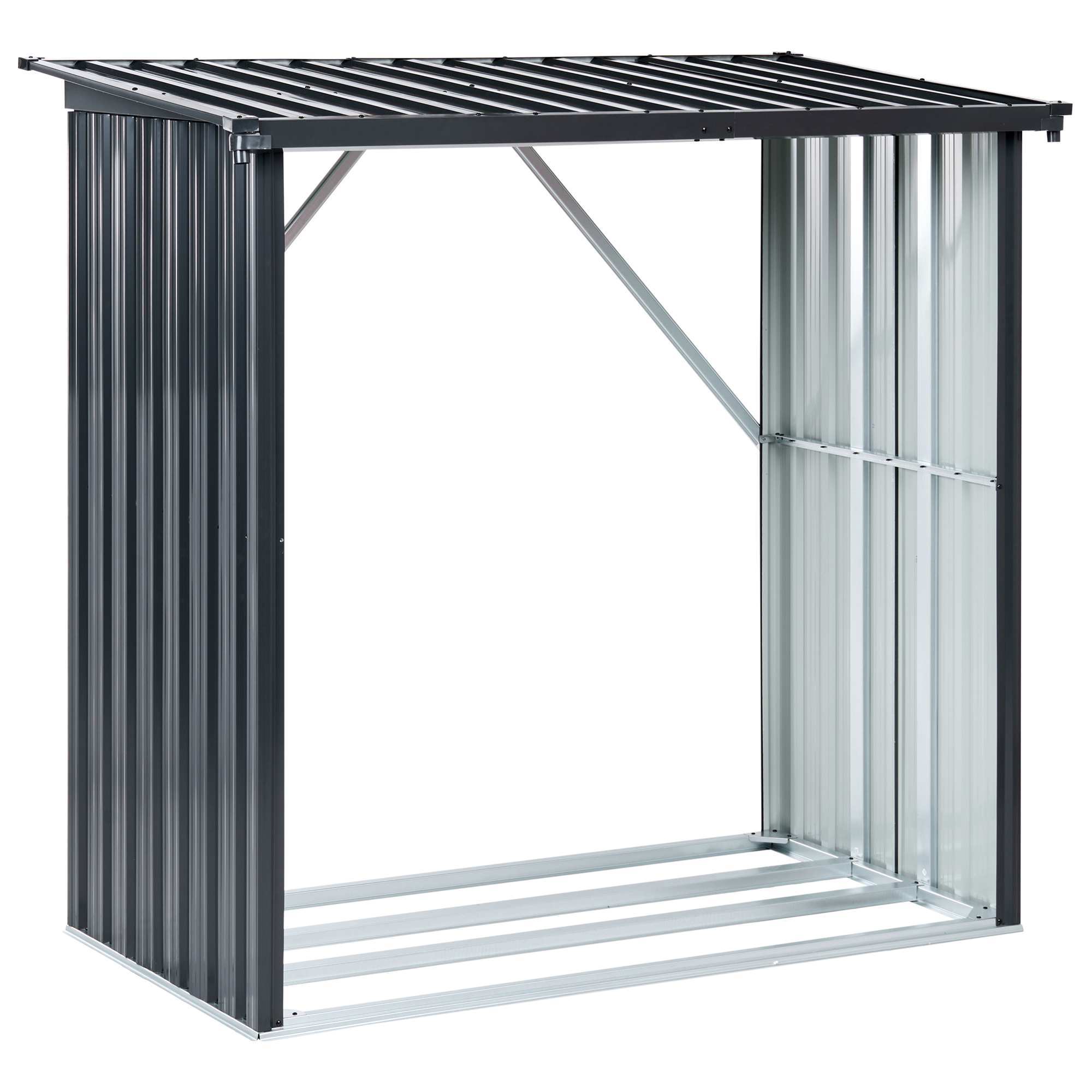 Brændeskur SCHEGGINO 165 cm 89 cm Metal Grafit