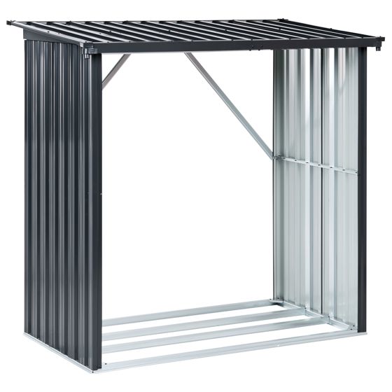 Brændeskur SCHEGGINO 165 cm 89 cm Metal Grafit