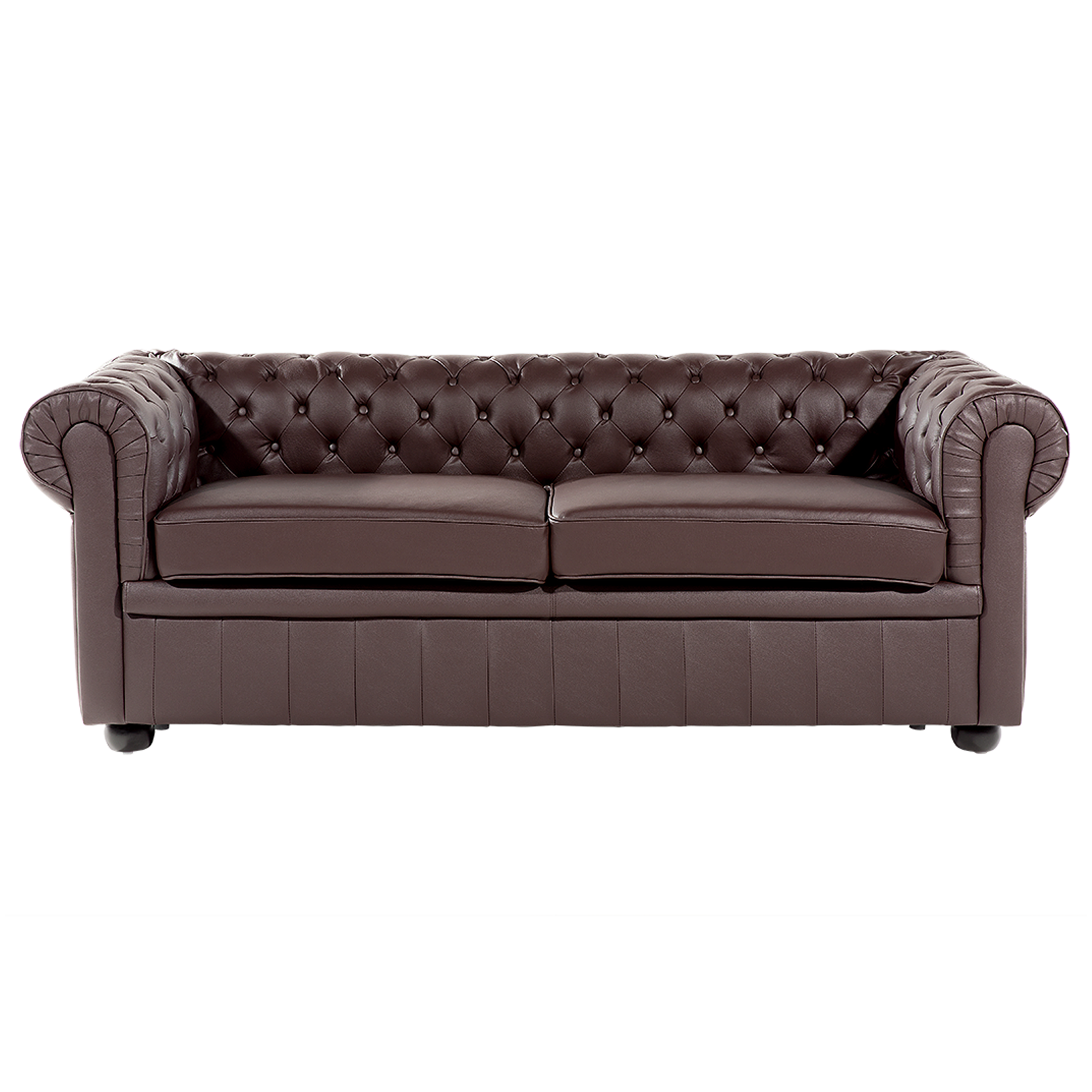 Sofa 3 personers CHESTERFIELD Ægte læder Brun