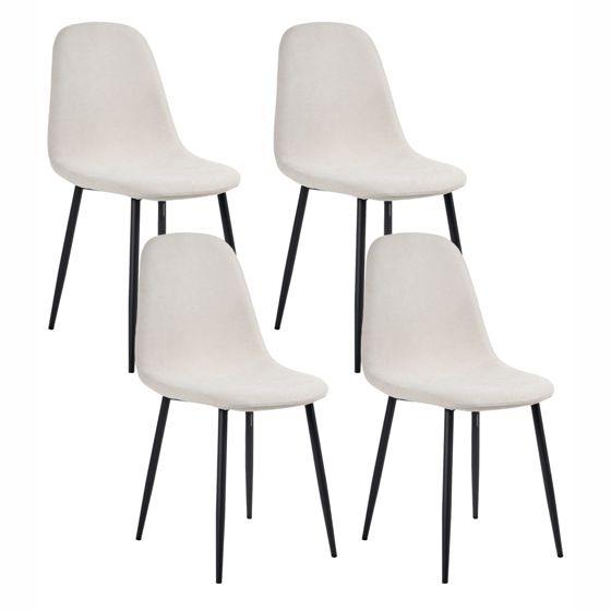 Sæt med 4 spisebordsstole CRANDALL Lys Beige