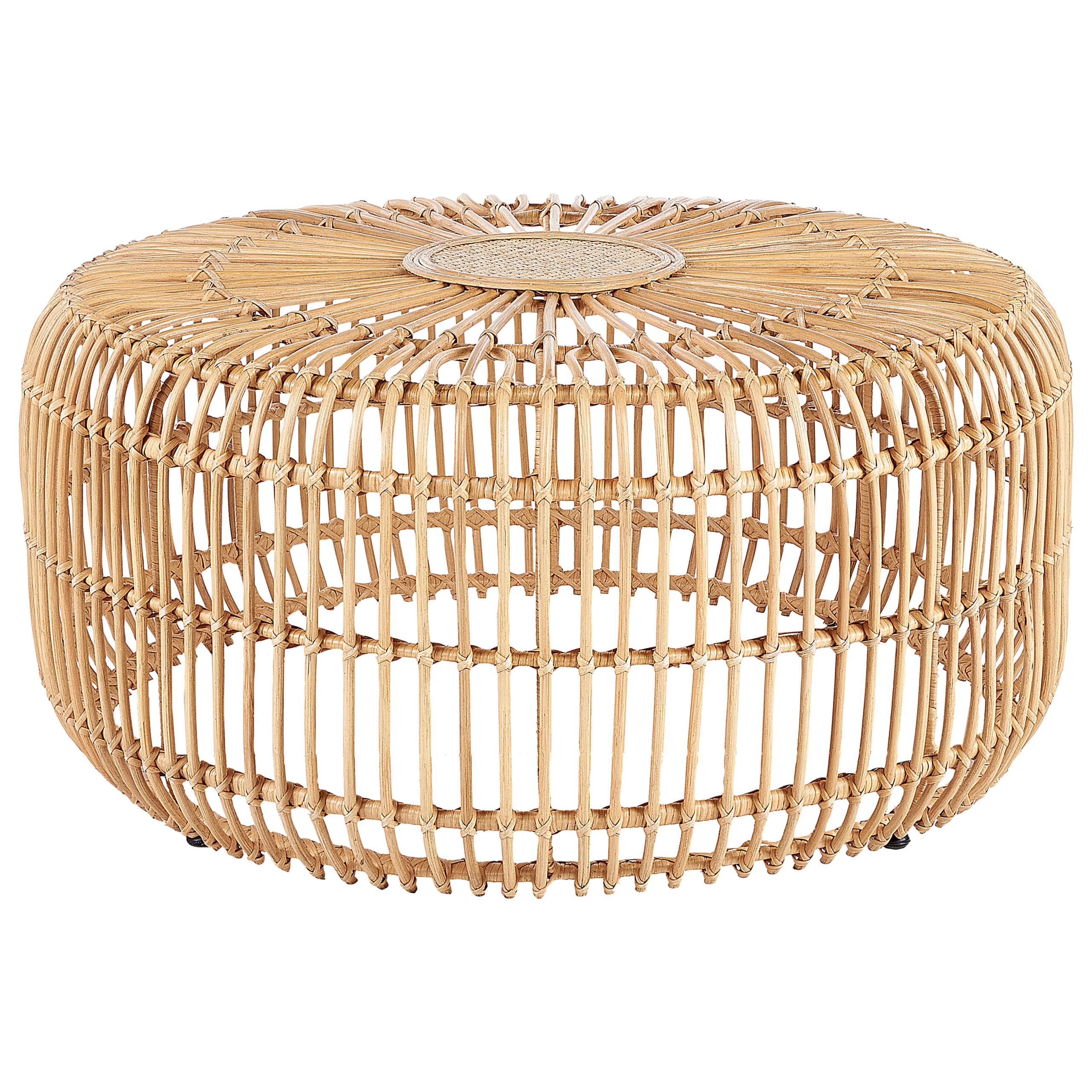 Havesofabord RANDAZZO 85 cm 85 cm Rattan Lysebrun