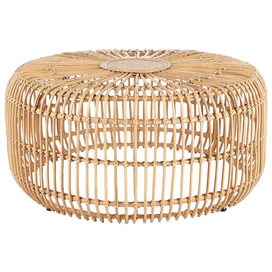 Havesofabord RANDAZZO 85 cm 85 cm Rattan Lysebrun