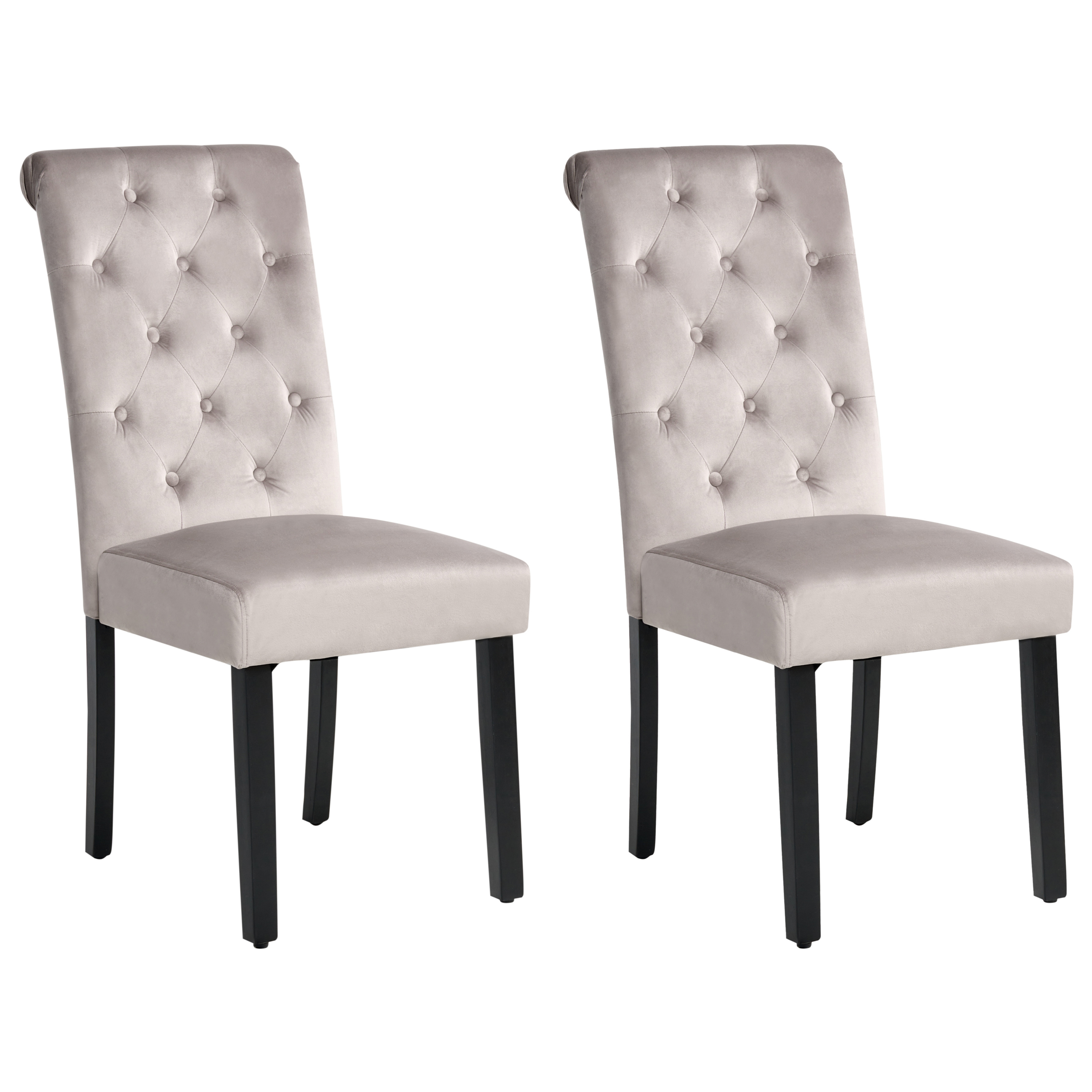 Sæt med 2 spisebordsstole VELVA Velour Grå