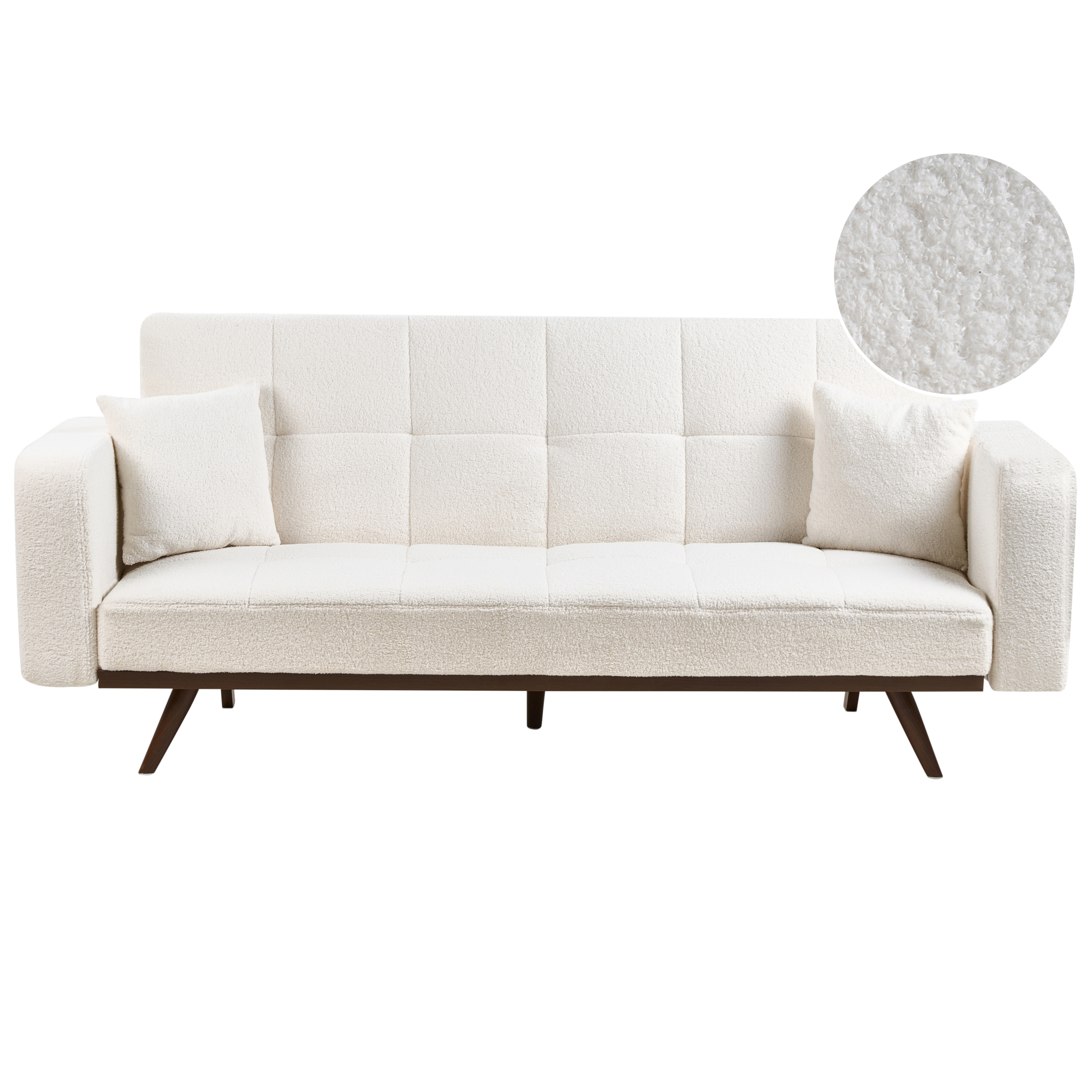 Sovesofa 3 personers HJULBY Boucle Cremehvid