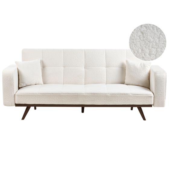 Sovesofa 3 personers HJULBY Boucle Cremehvid