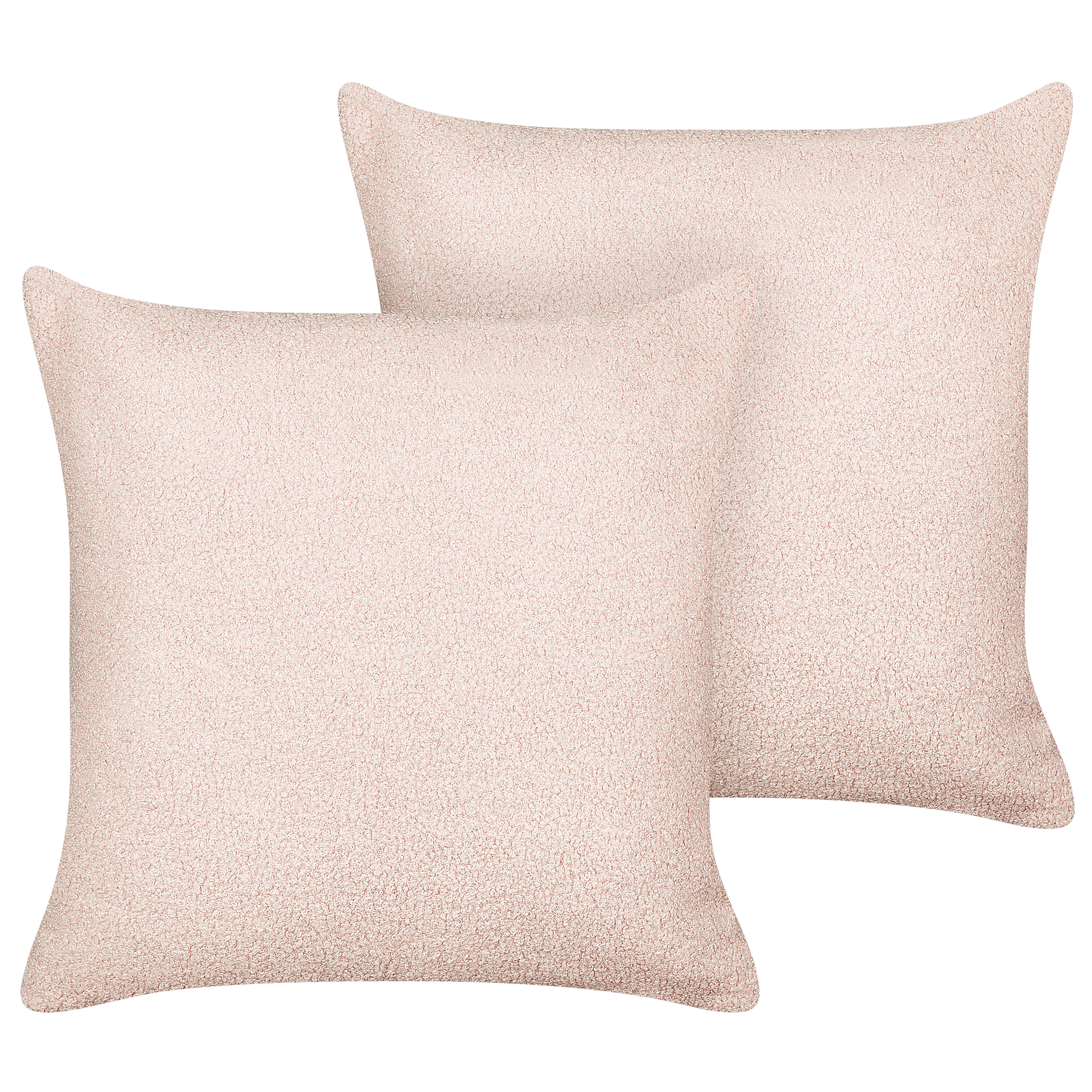 Sæt af 2 pyntepuder LEUZEA 45 x 45 cm Boucle Pastellrosa Ensfarvet
