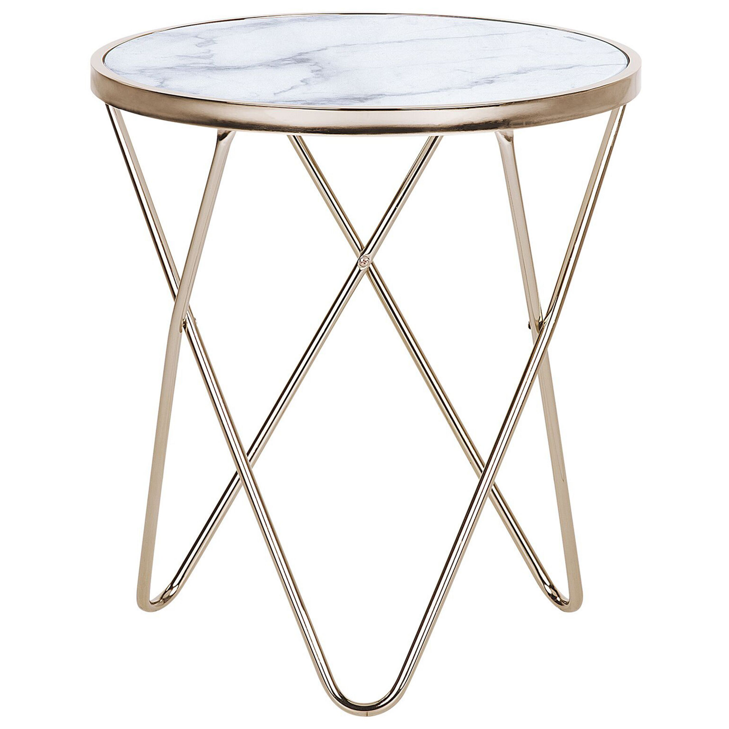 Bord MERIDIAN Hærdet glas Marmor/guld