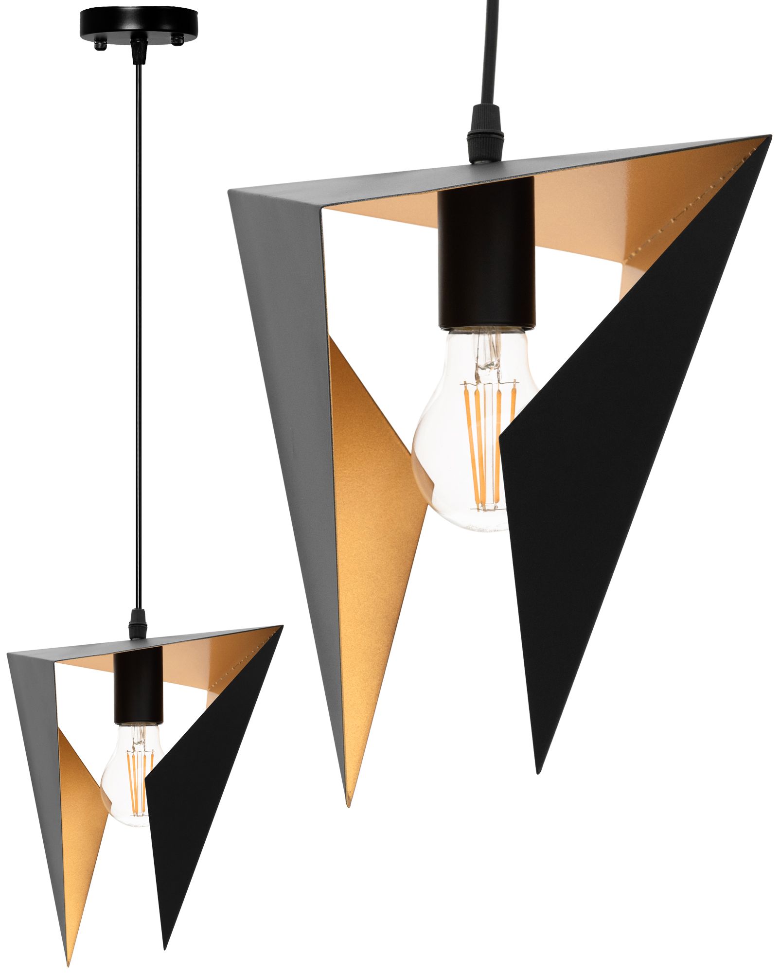 TOOLIGHT hængende loftlampe APP253-1CP Sort 23x17,5x23cm