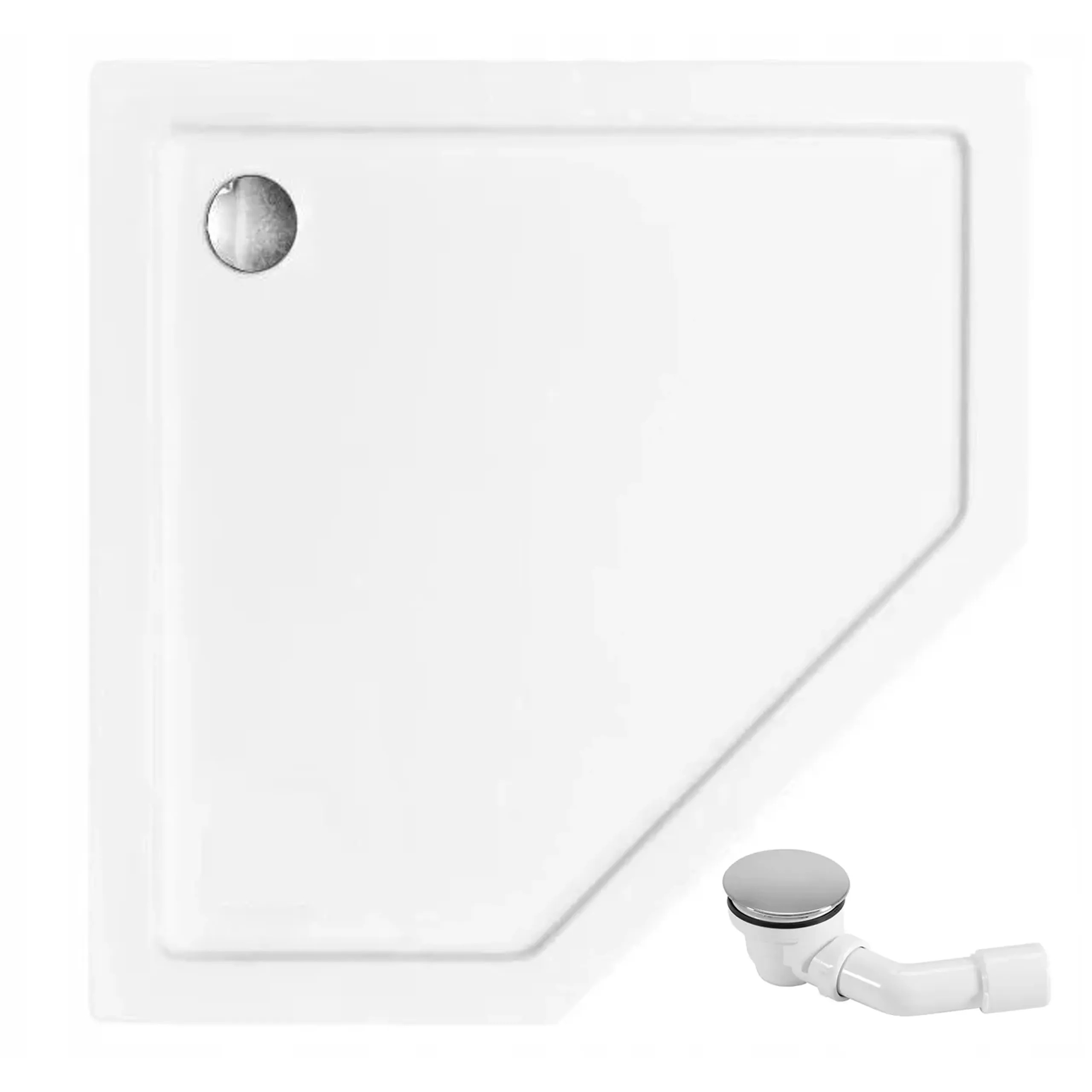 REA brusekar DIAMOND 90x90x5CM Hvid, 90x90x5cm