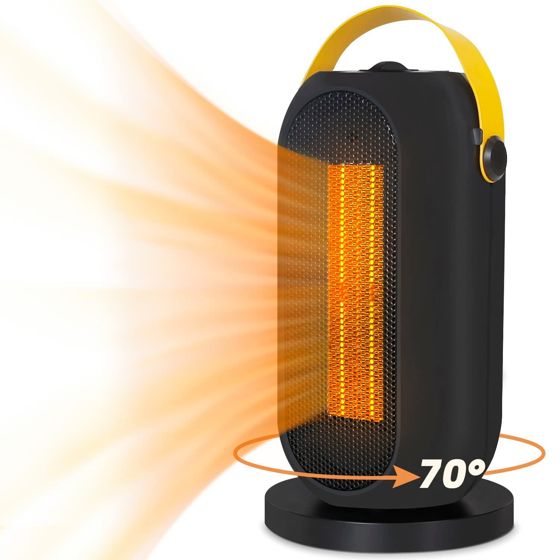 NETTLIFE PTC keramisk varmeblæser 1200W, støjsvag, energieffektiv, med overophedningsbeskyttelse, bærbar, til brug på badeværelset