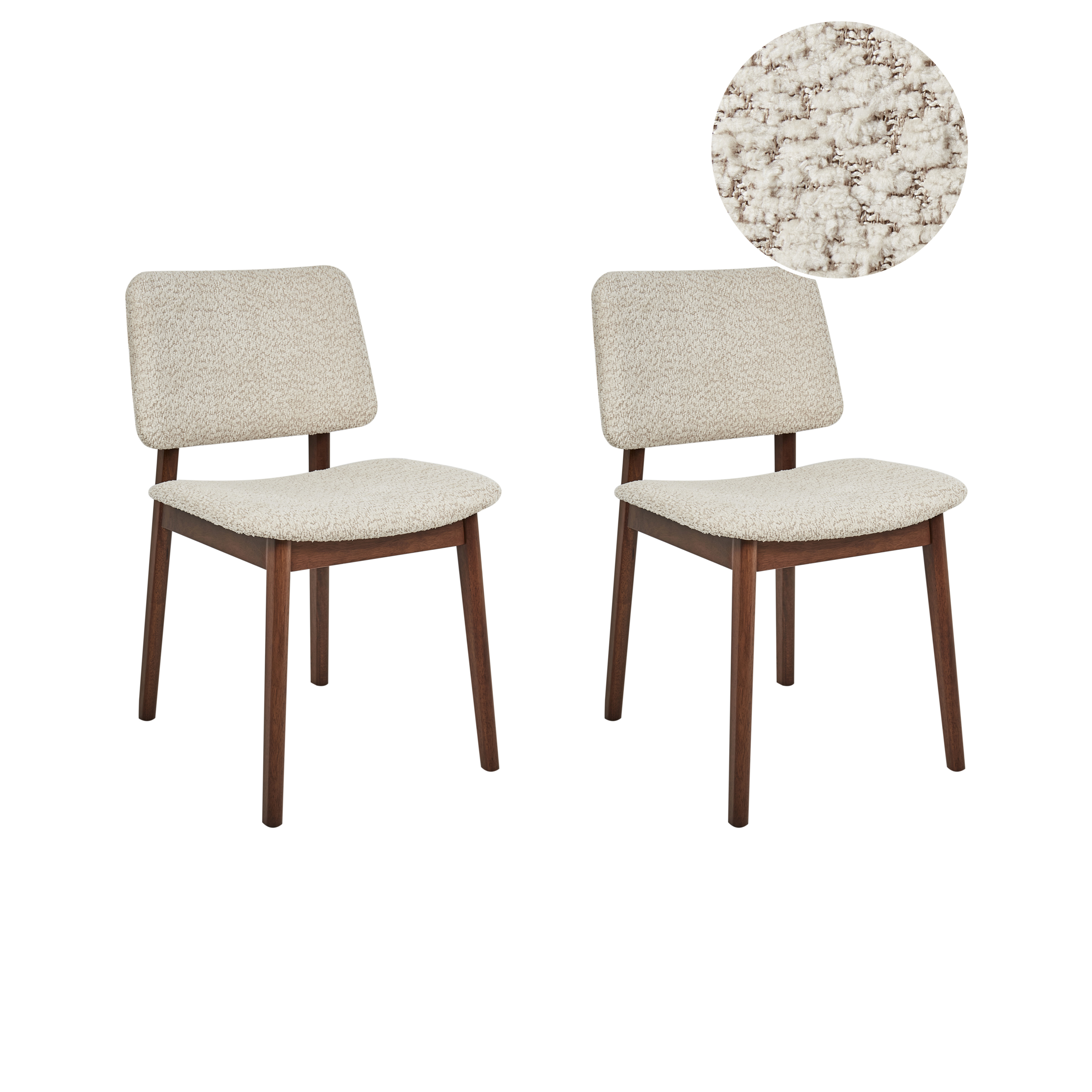 Sæt med 2 spisebordsstole BLANE Boucle Mørkebrun/beige
