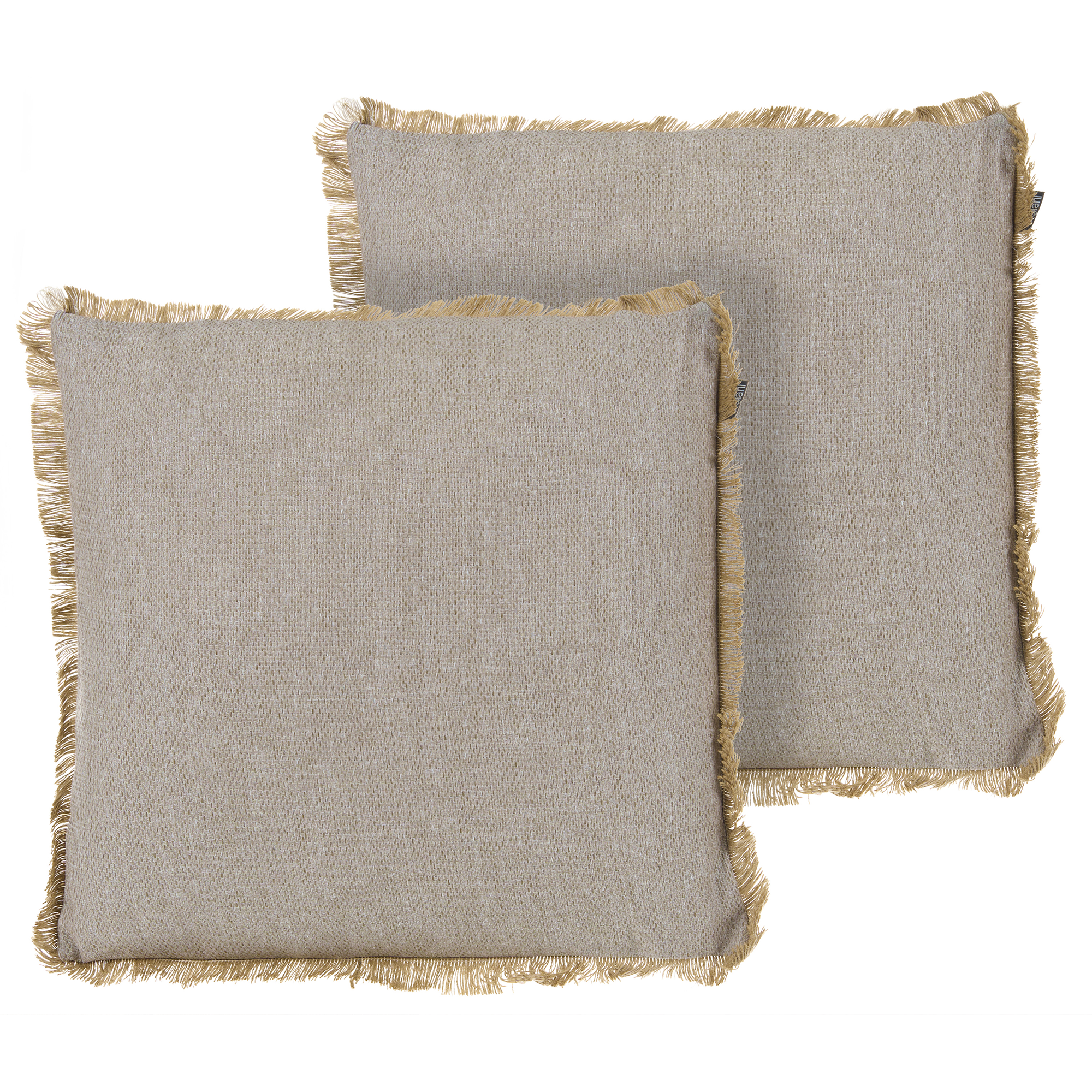 Sæt af 2 havehynder CASTANEA Ensfarvet 45 x 45 cm Beige
