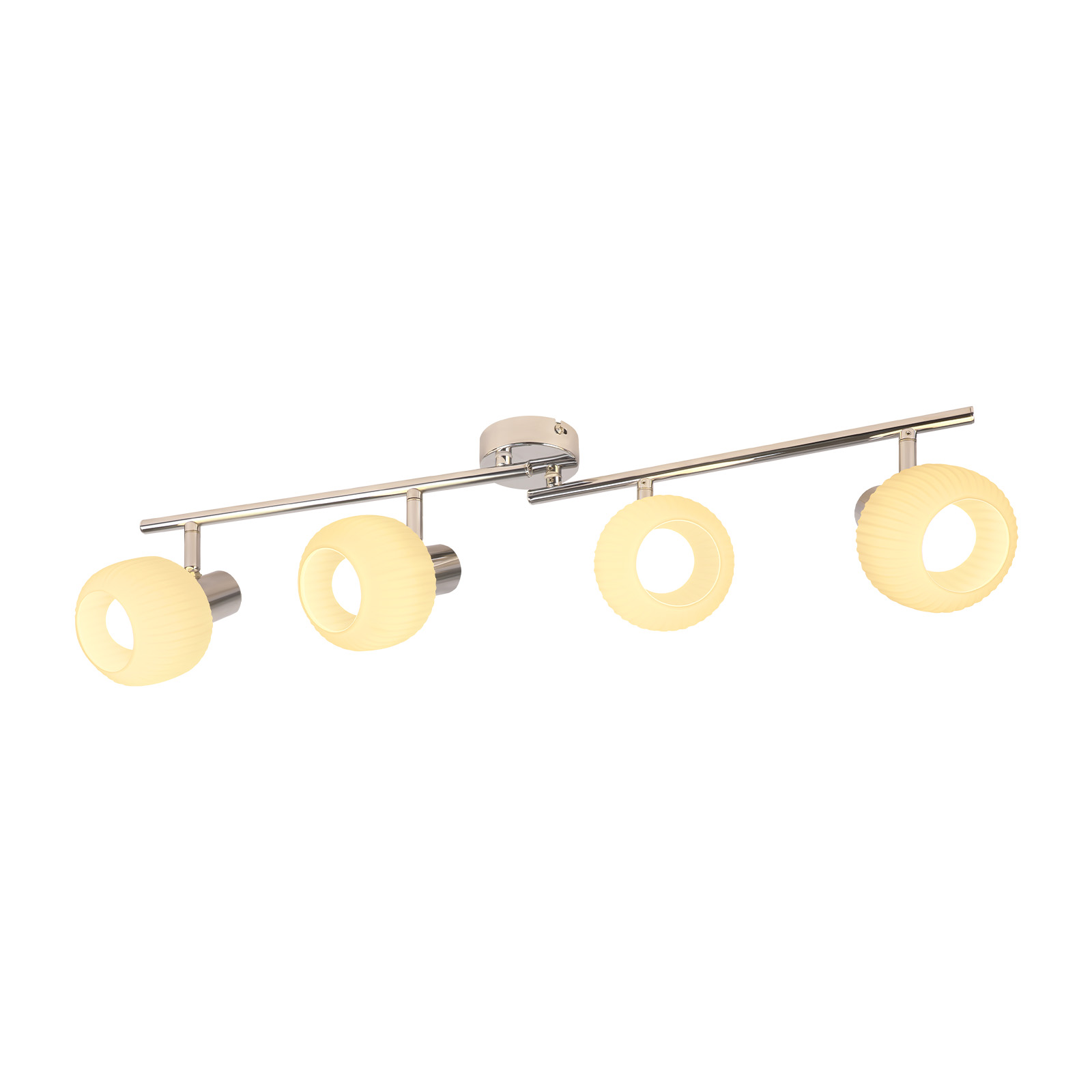 NETTLIFE loftspotlight E14 hvid 4 lamper til indendørs brug glas drejelig vintage stil til hotelværelse entré
