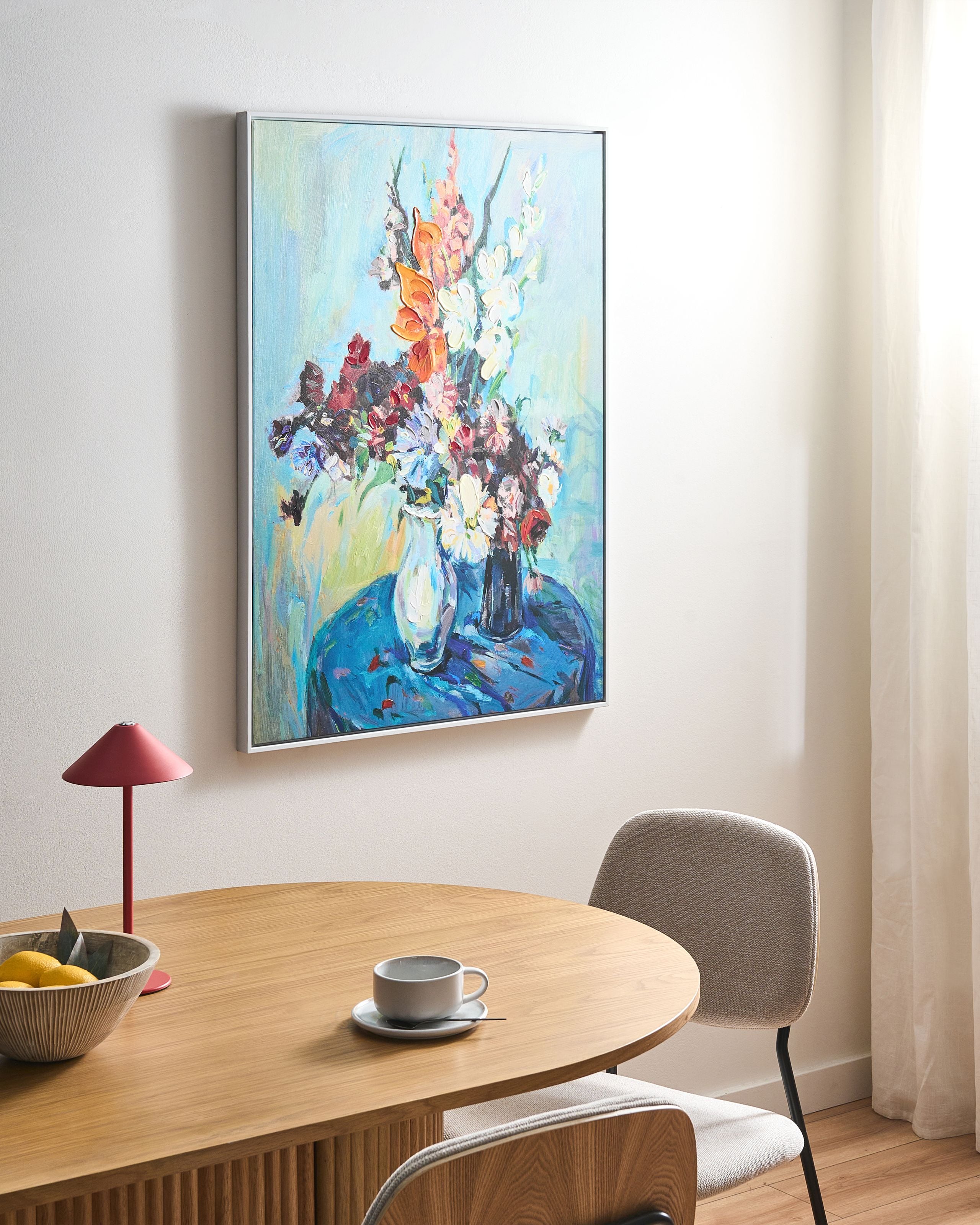 Lærred KINSALE Blomster motiv Blå