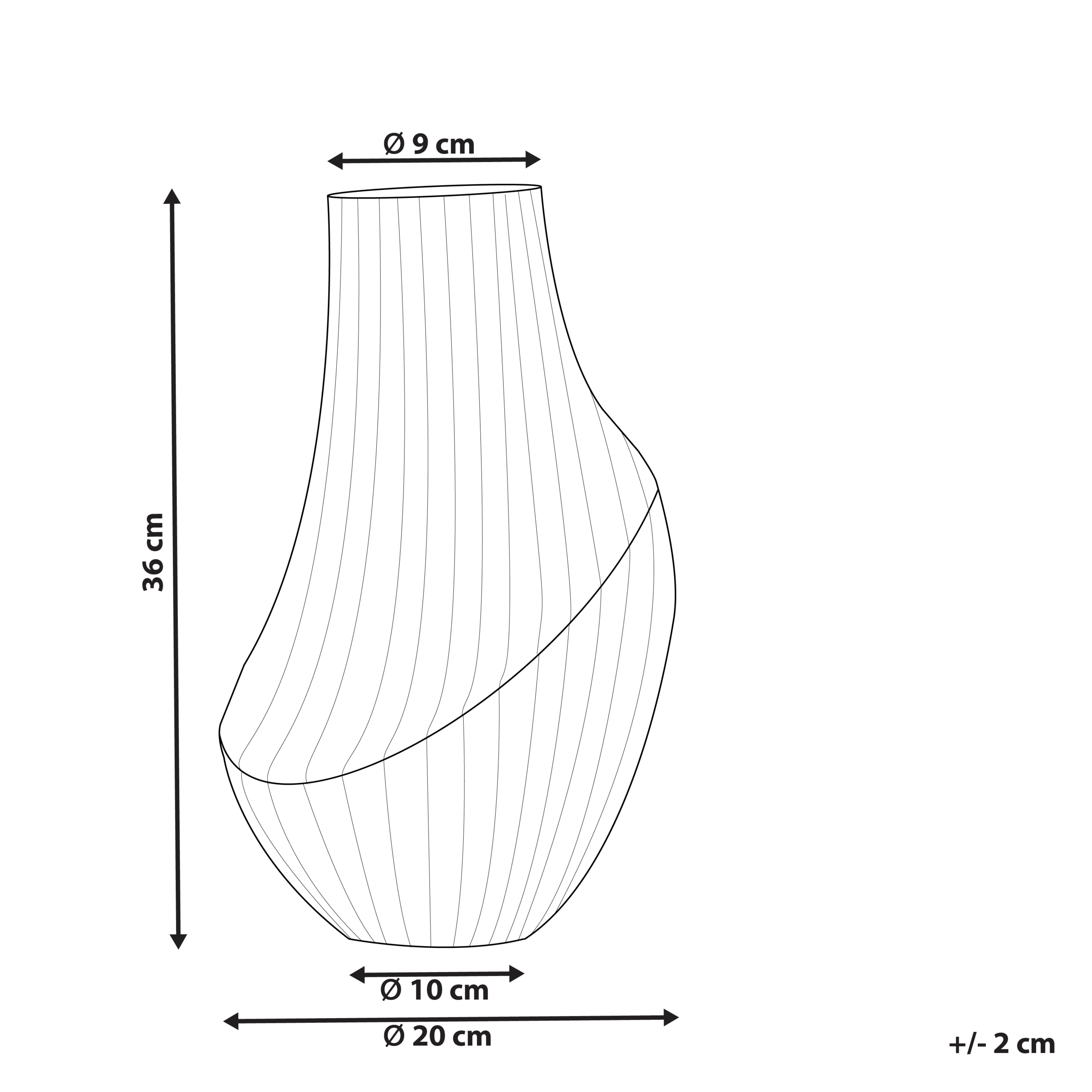 Blomstervase MYRSINA 36 cm Glas Grå