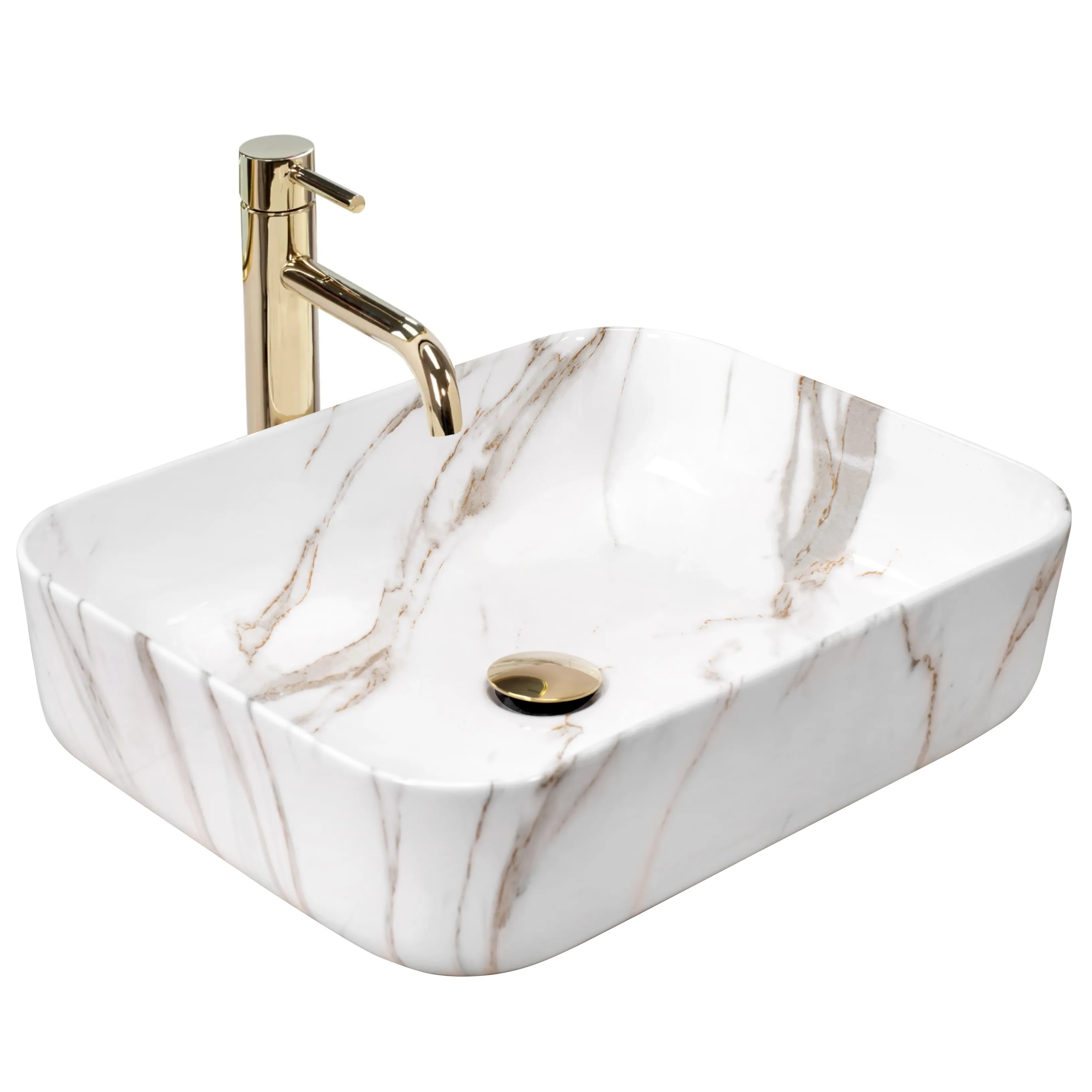 REA bordmonteret håndvask DEMI SHINY AIAX Hvid, 51x39x13,5cm