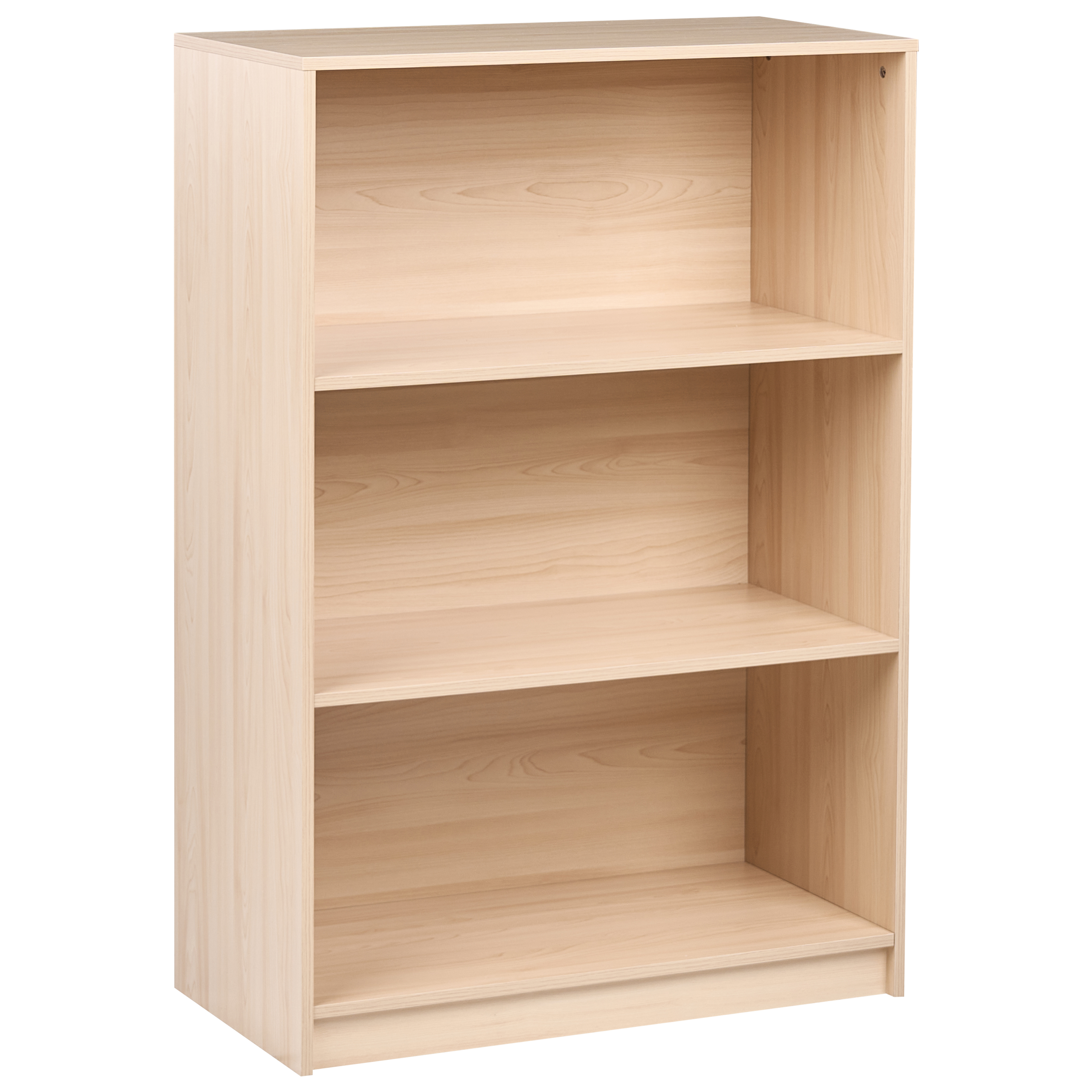 Bogreol med 3 hylder ZEHNA 117 cm Lysebrun