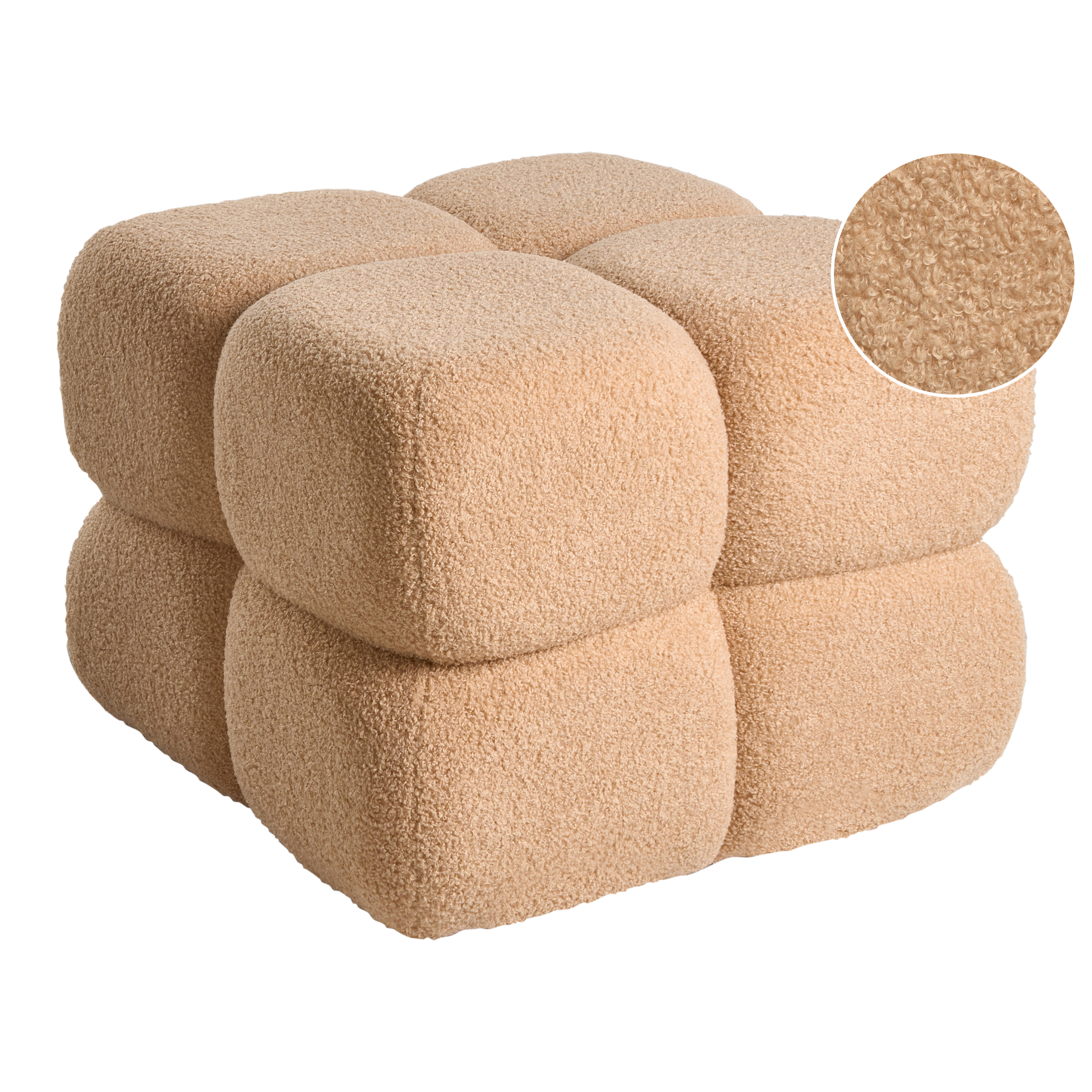 Puf CALIENTE Boucle Beige