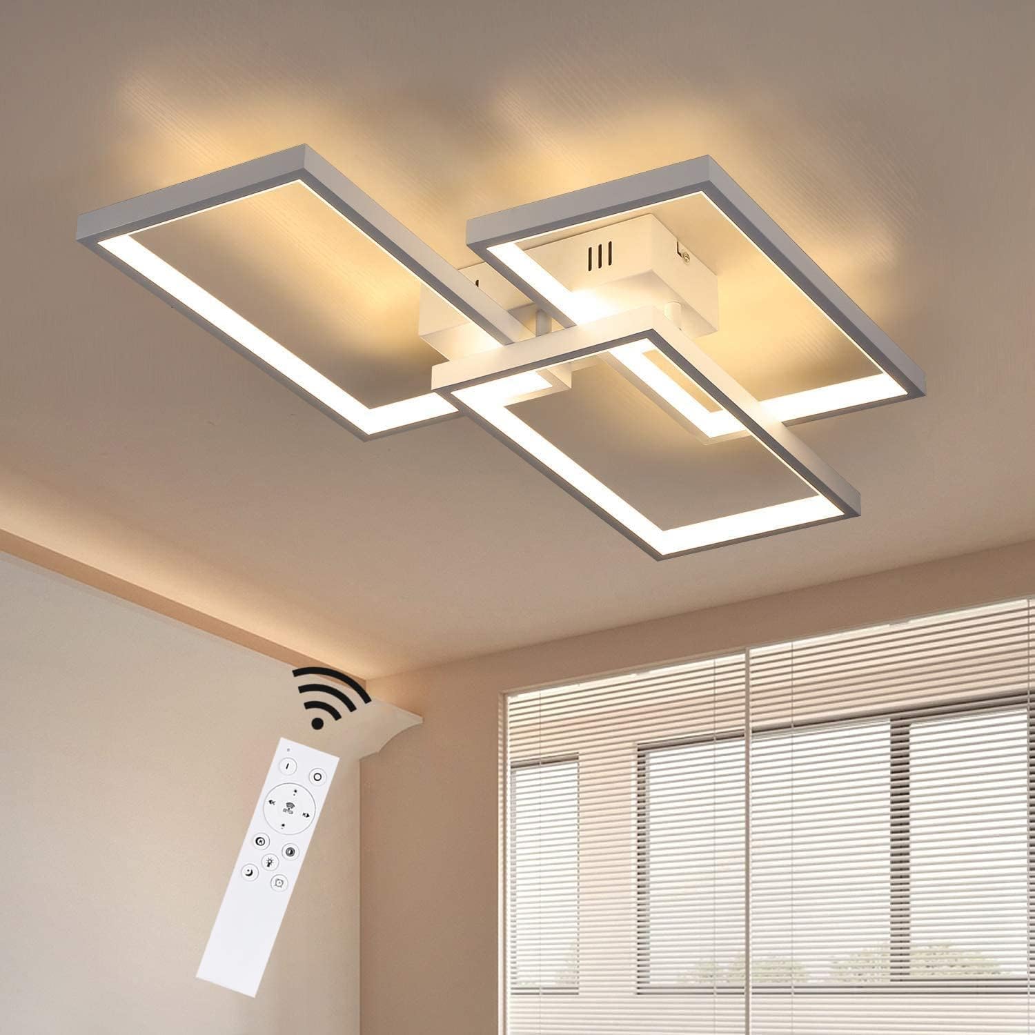 NETTLIFE LED - loftlampe, dæmpbar, loftlampe, med fjernbetjening, 63W, hvid