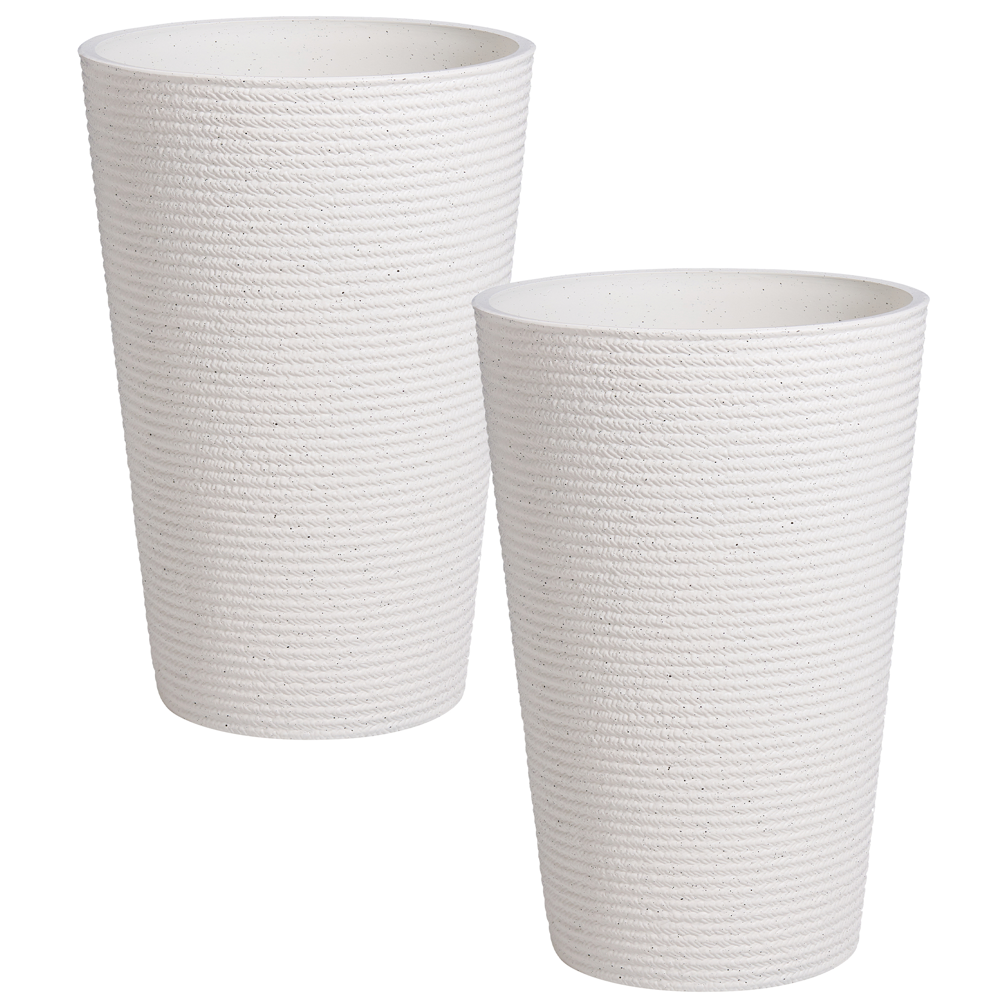 Sæt med 2 plantekrukker MEUM 35 cm Hvid