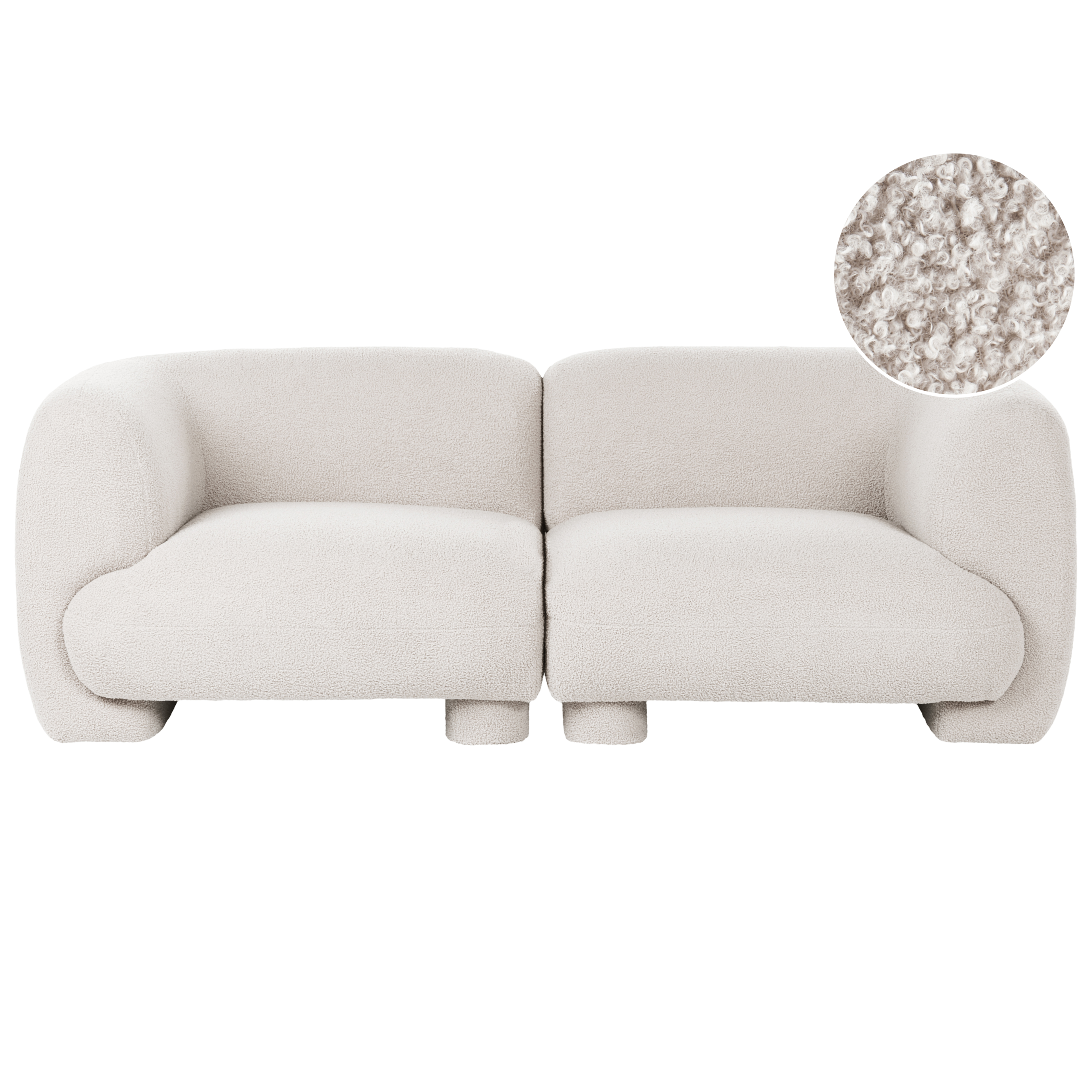 Modulsofa 2 personers MJALBI Boucle Cremehvid