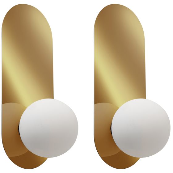 Sæt af 2 væglamper LEISI Guld