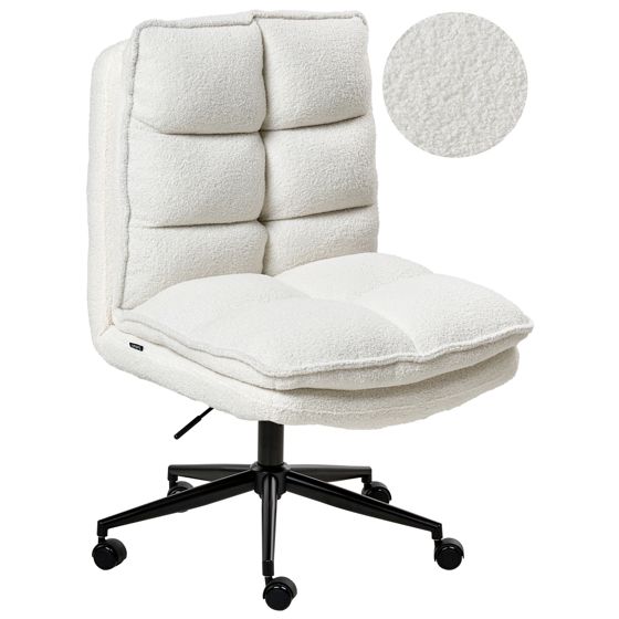 Kontorstol ADDISON Boucle Hvid