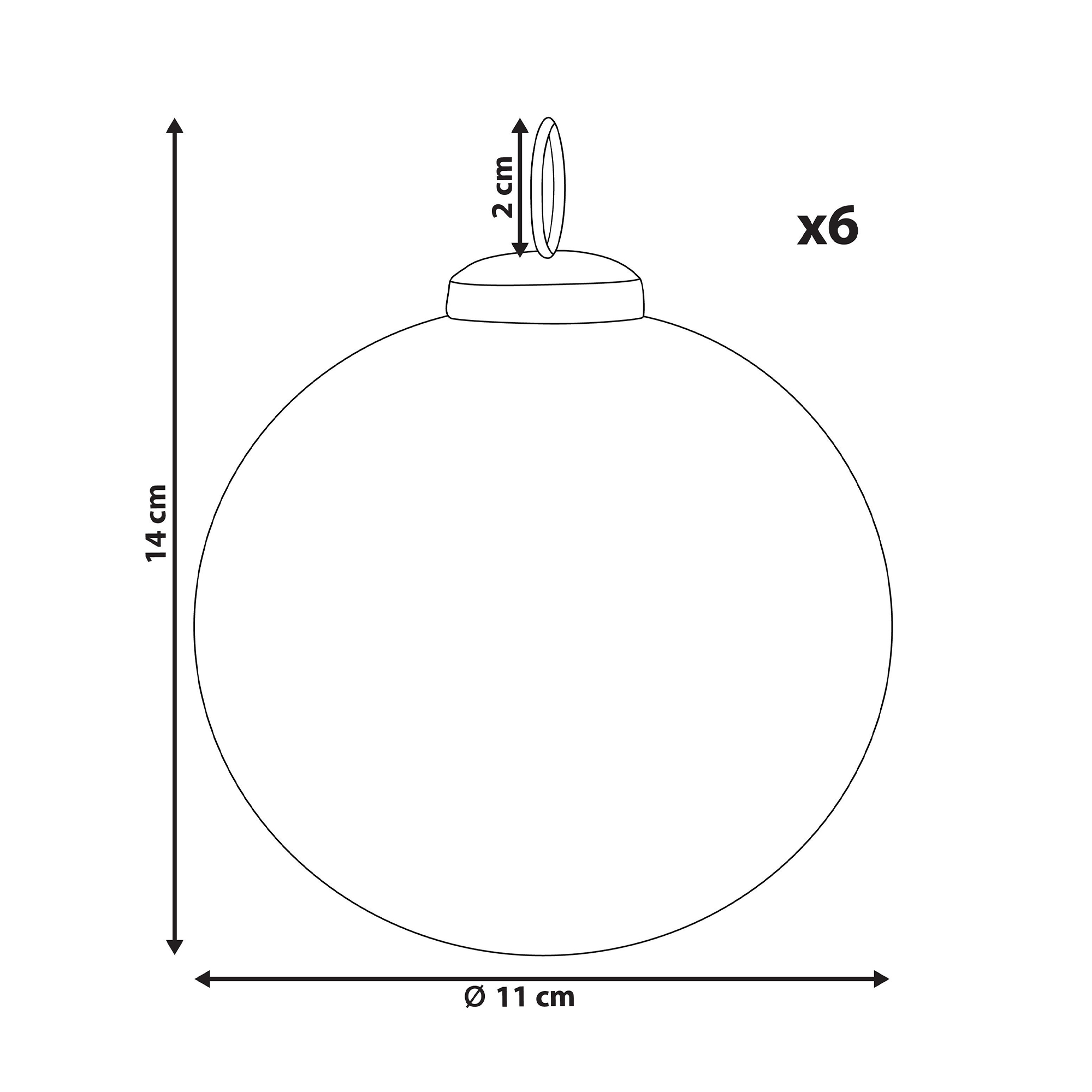 Sæt af 6 julekugler ASTRAL Glas Lyserød