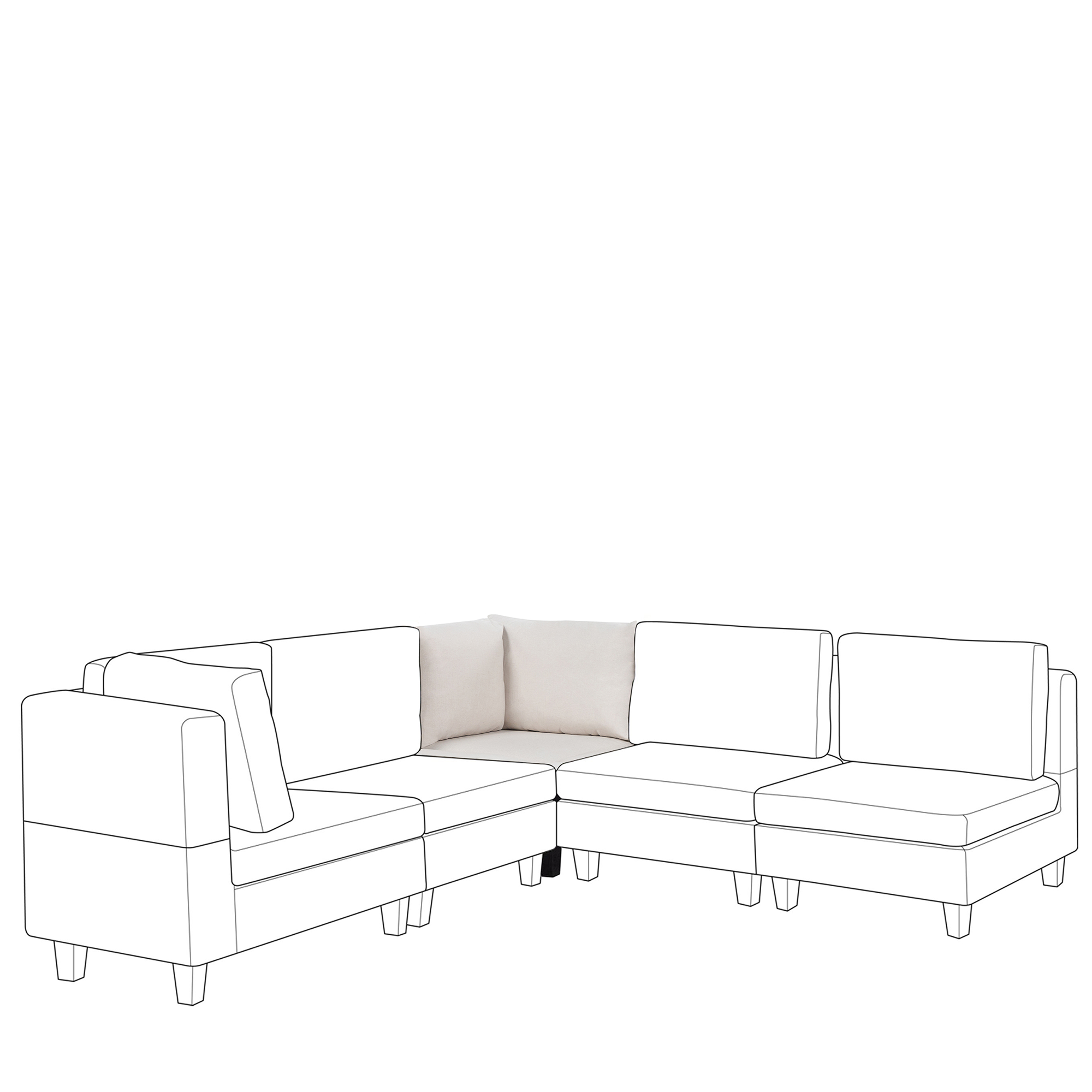 Hjørnemodul UNSTAD Lys Beige