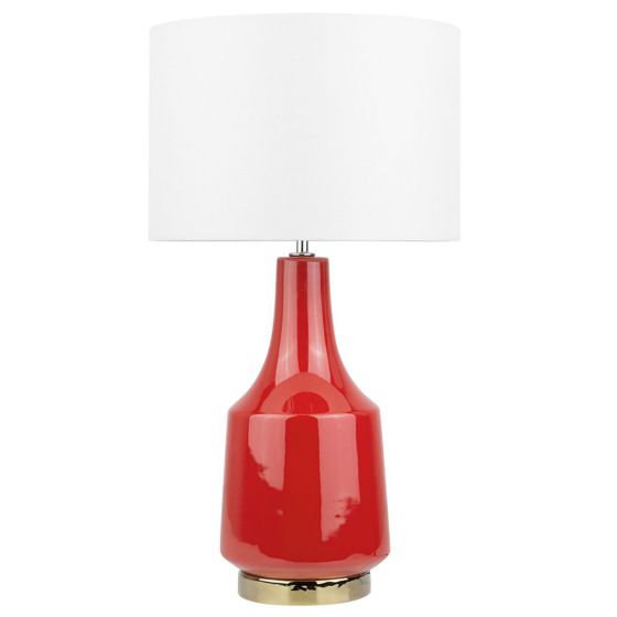 Bordlampe TRIVERSA Keramik Rød