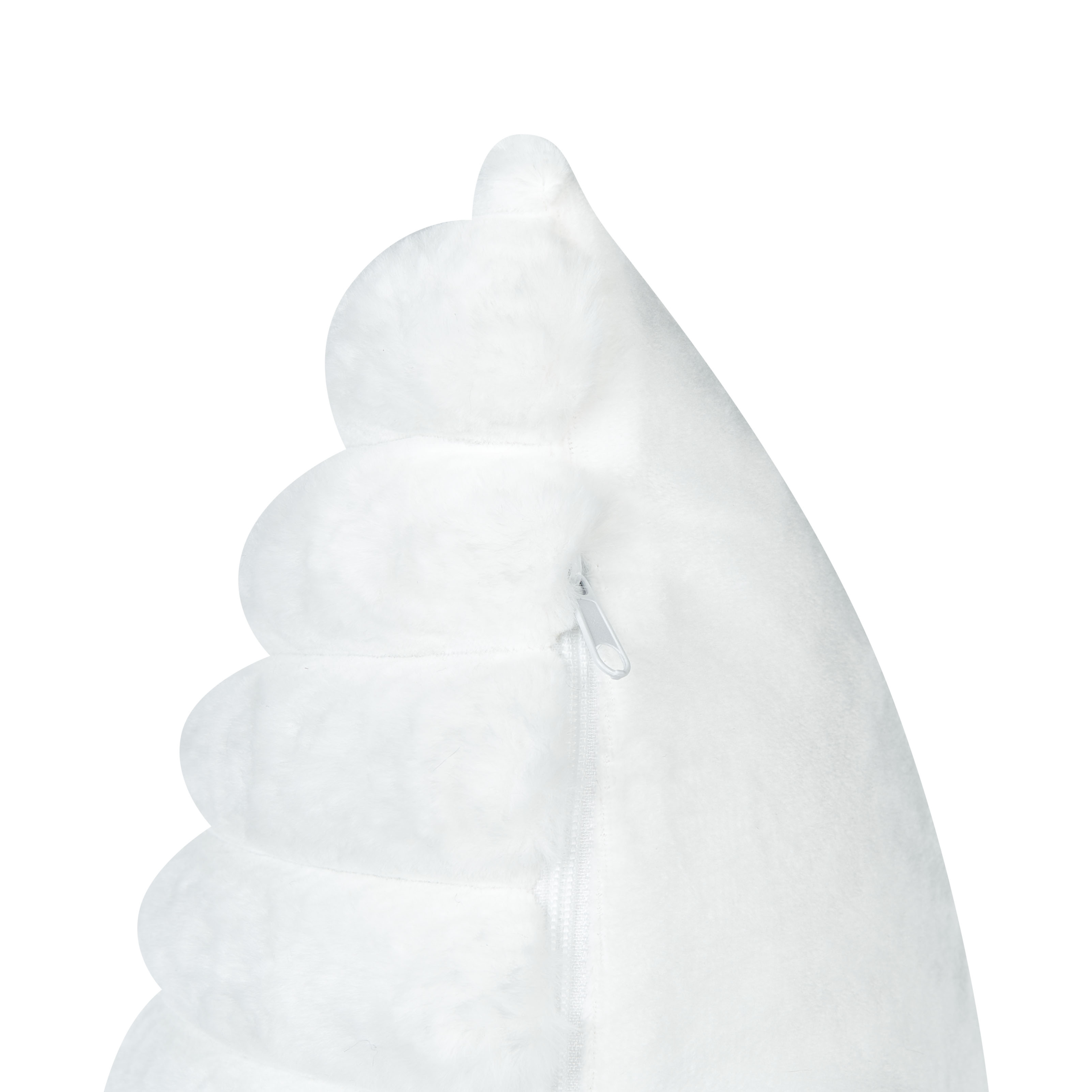 Sæt af 2 pyntepuder RAKYA 45 x 45 cm Kunstig pels Hvid Stribet mønster