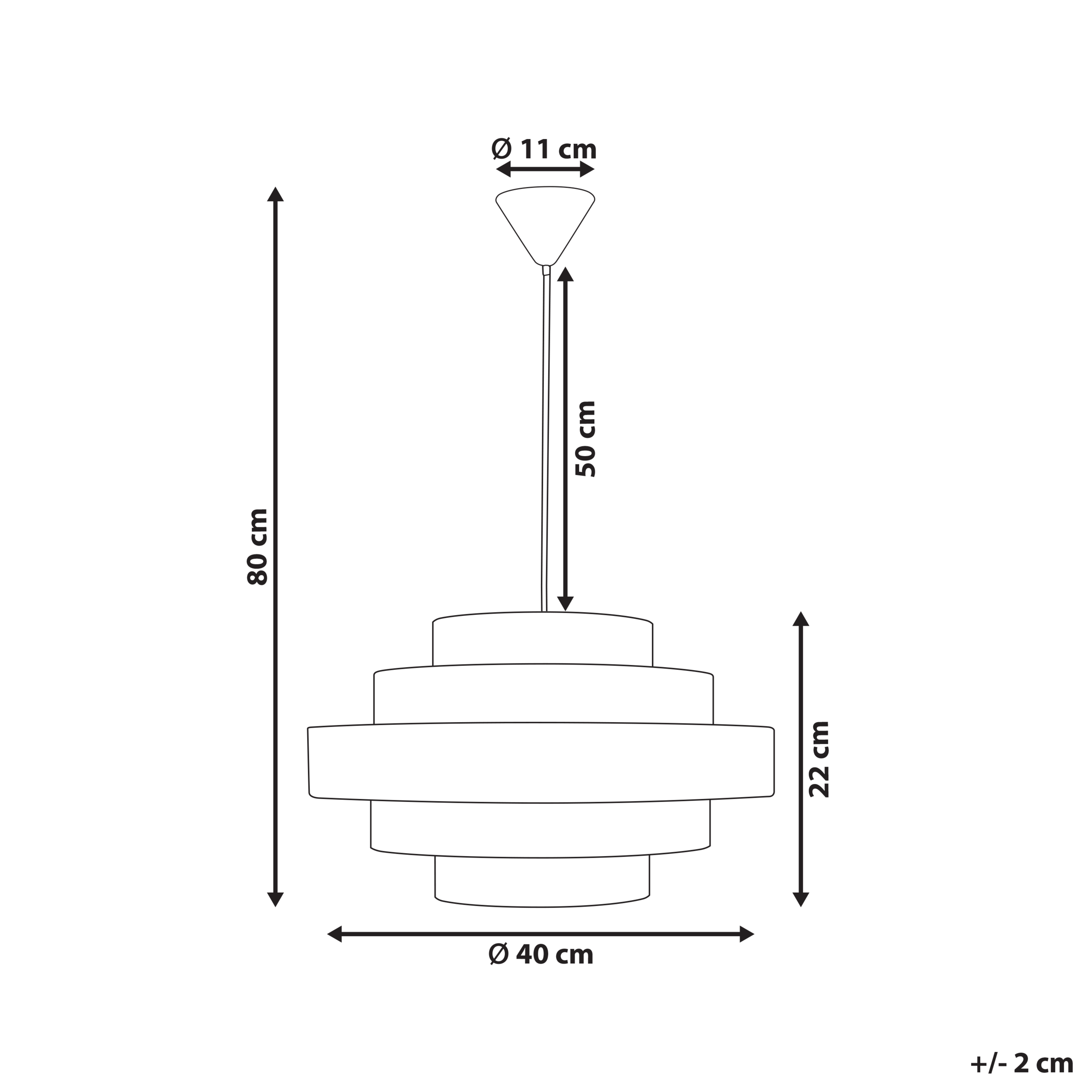 Loftlampe EREBATO Hør Brun