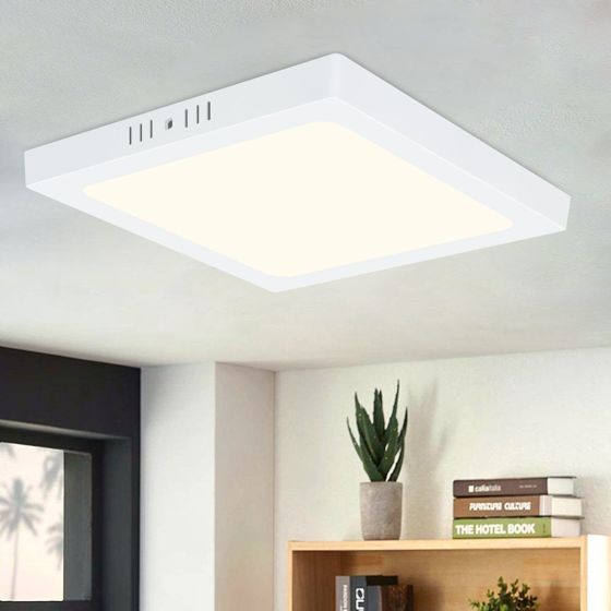 NETTLIFE LED - loftlampe, 4000K, 18W Hvid, 23CM, IP44 Badeværelse, lampe, soveværelse, moderne, firkantet, lampe, neutral