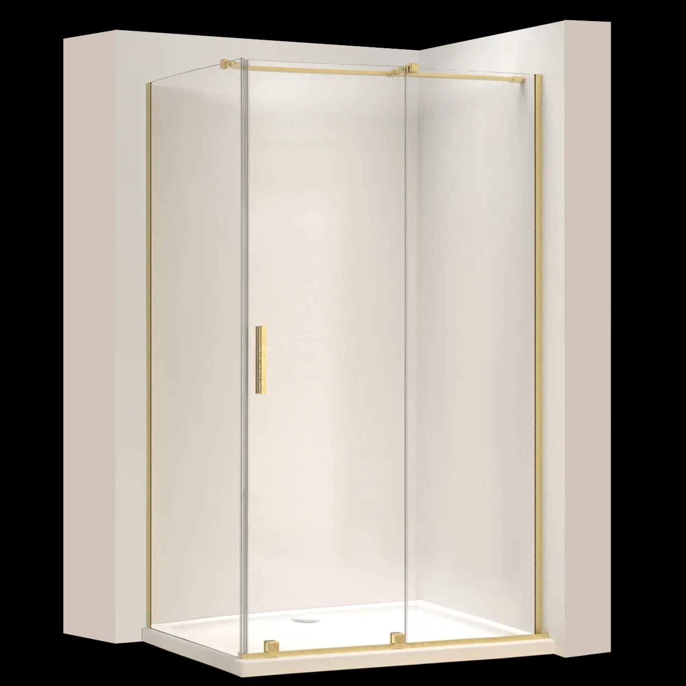 REA brusekabine MONTANA 130x90 Børstet guld, 130x90x200,5cm