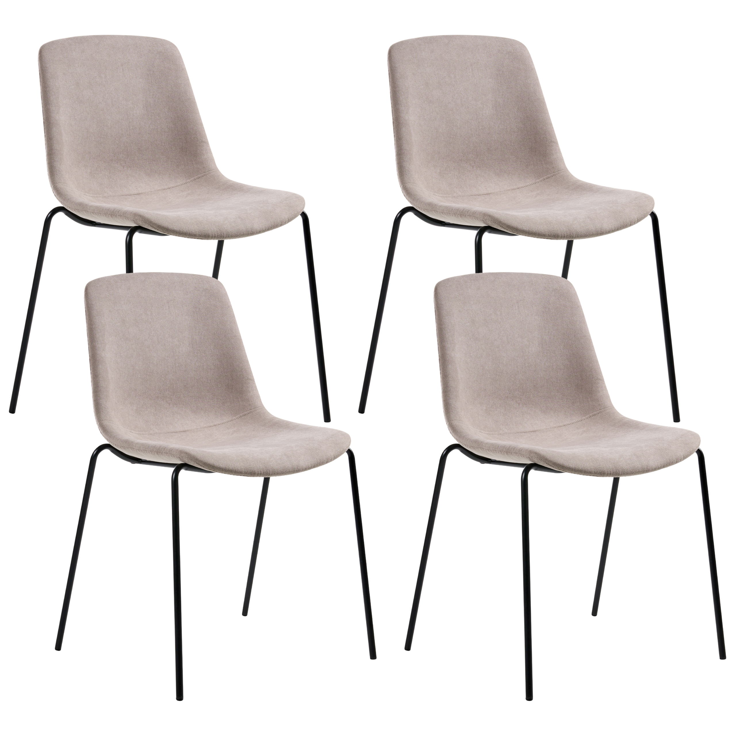 Sæt med 4 spisebordsstole TILLER Beige