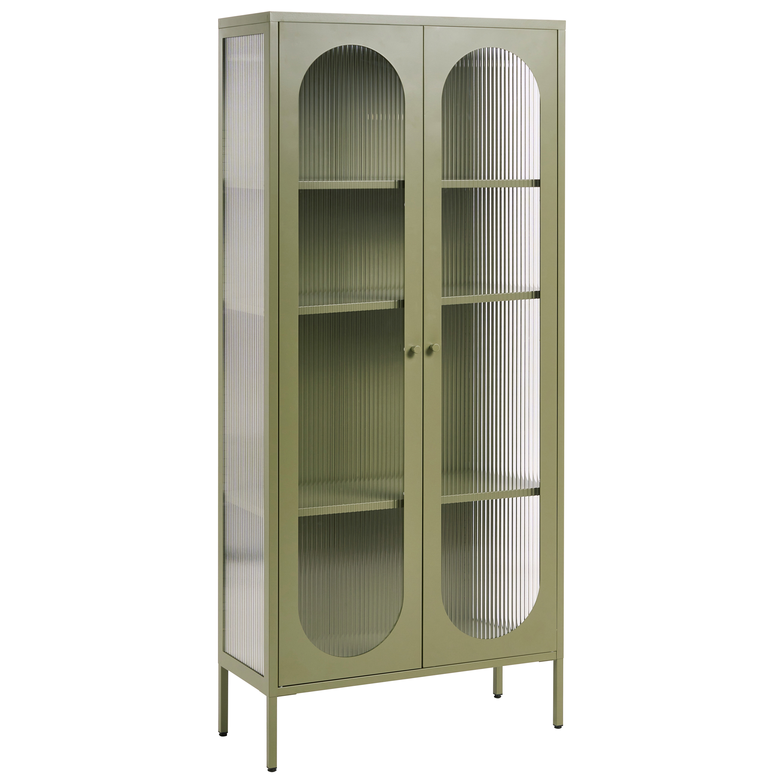 Glas vitrineskab FOXTON 80 cm Metal Grøn