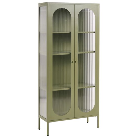 Glas vitrineskab FOXTON 80 cm Metal Grøn