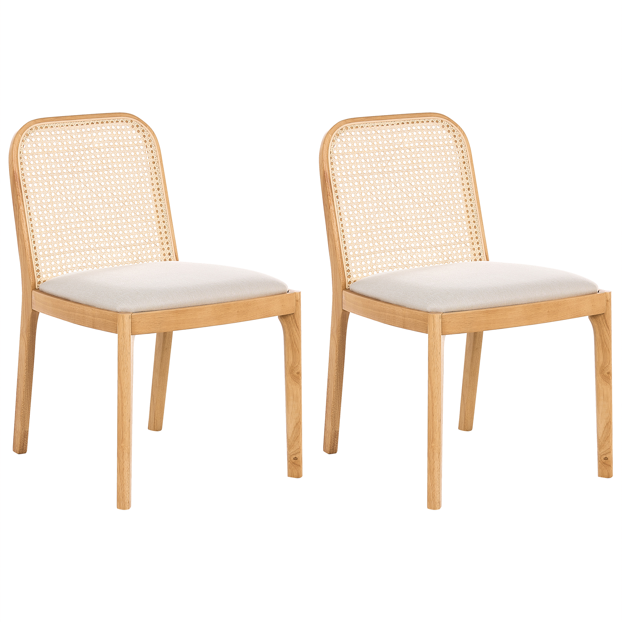 Sæt med 2 spisebordsstole EDINA Lysebrun/beige