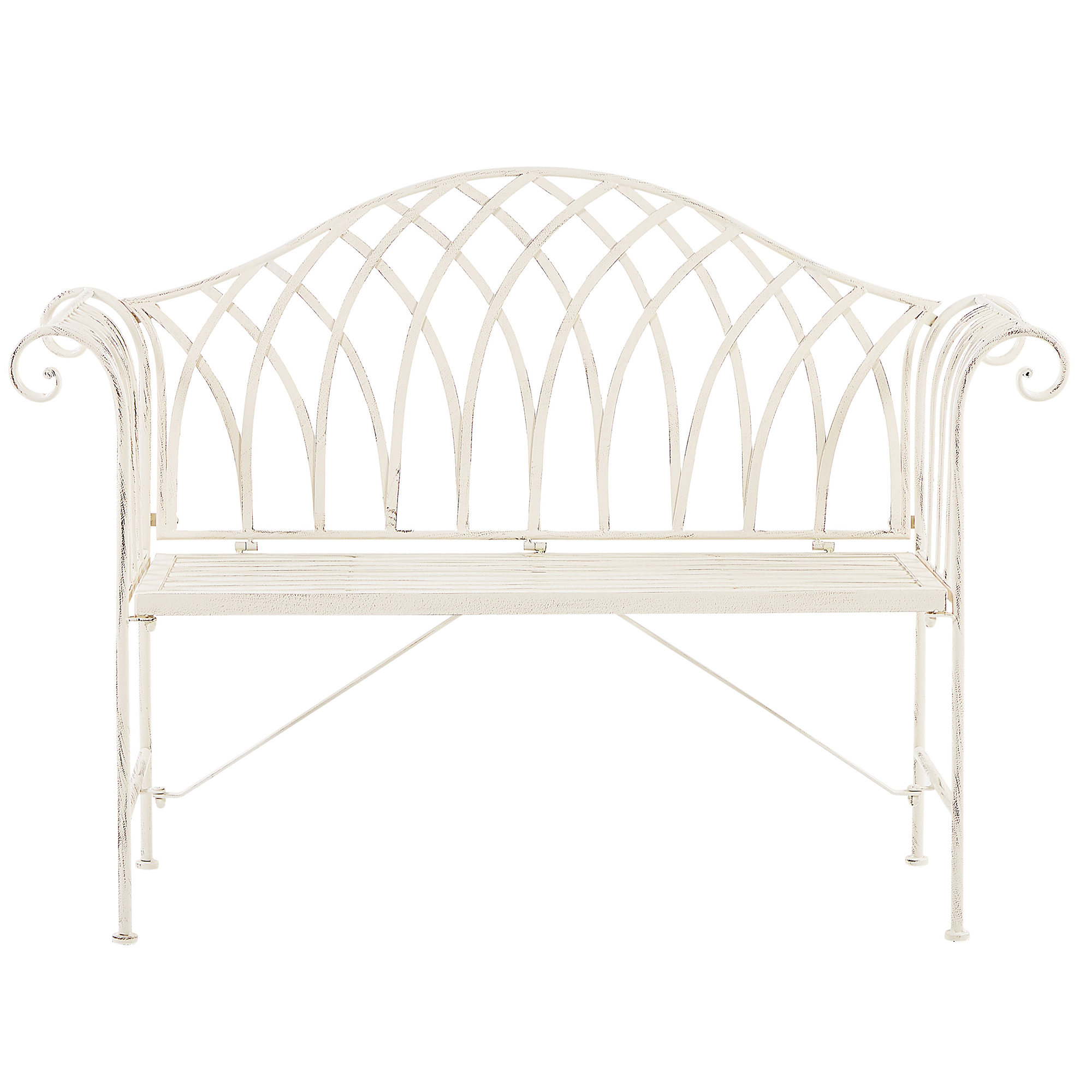Havebænk MILAZZO 130 cm Metal Hvid