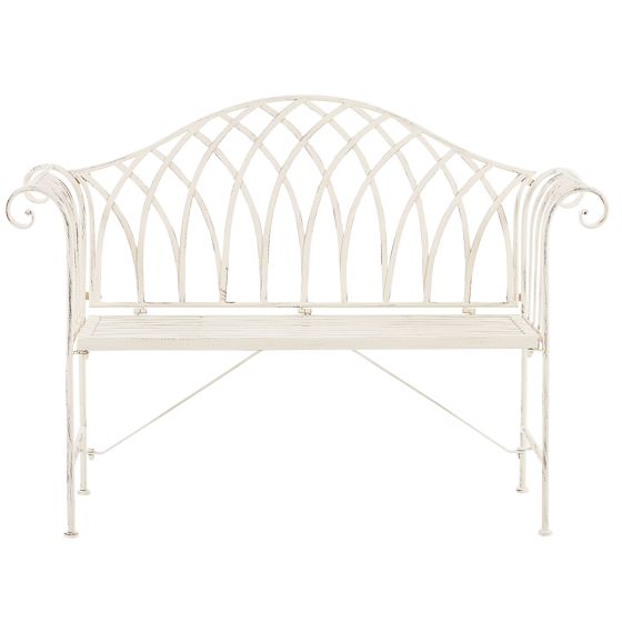 Havebænk MILAZZO 130 cm Metal Hvid