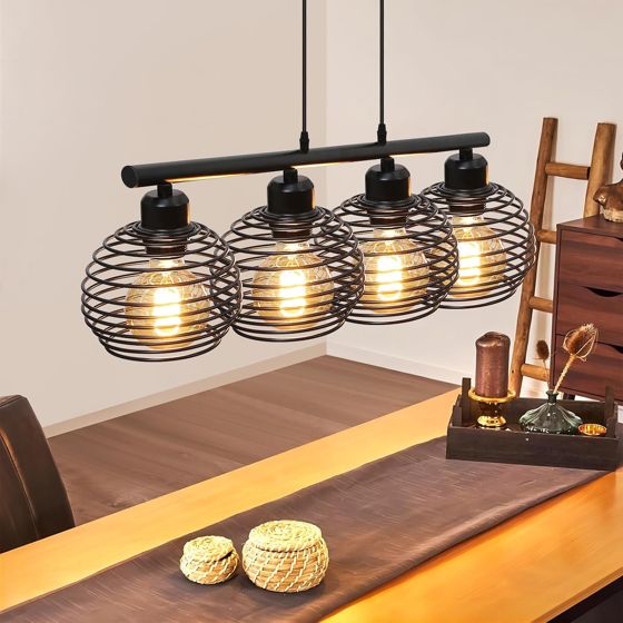 NETTLIFE Retro, sort pendellampe, E27, industrielt metal
