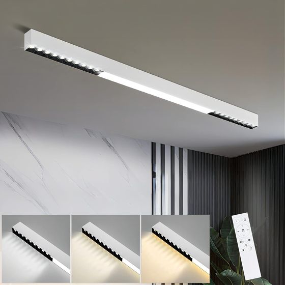 NETTLIFE LED - loftslampe Hvid 25W moderne, stuelampe, dæmpbar lang, bordlampe med fjernbetjening, 80 cm, til soveværelse