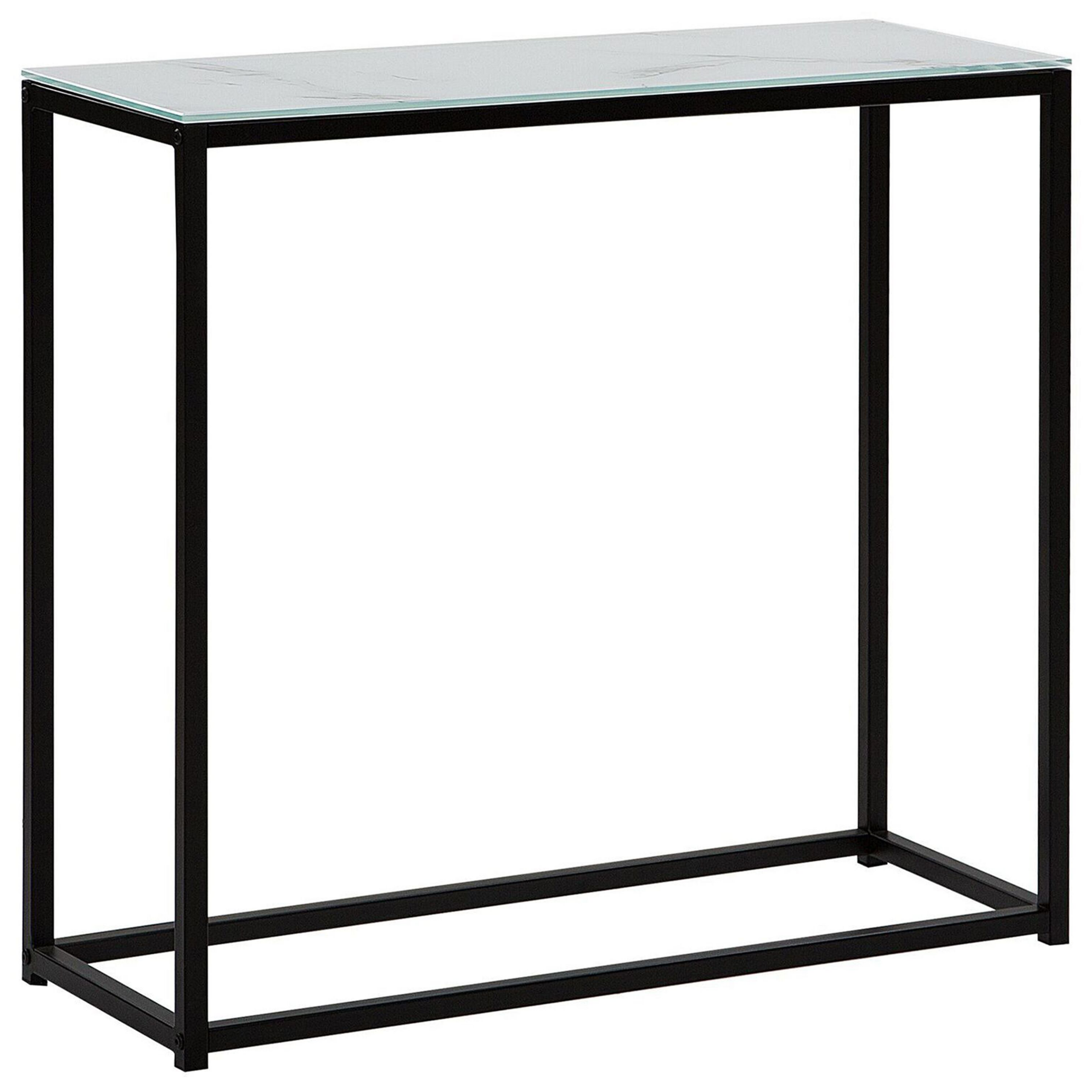 Konsolbord DELANO Hærdet glas Marmor/sort